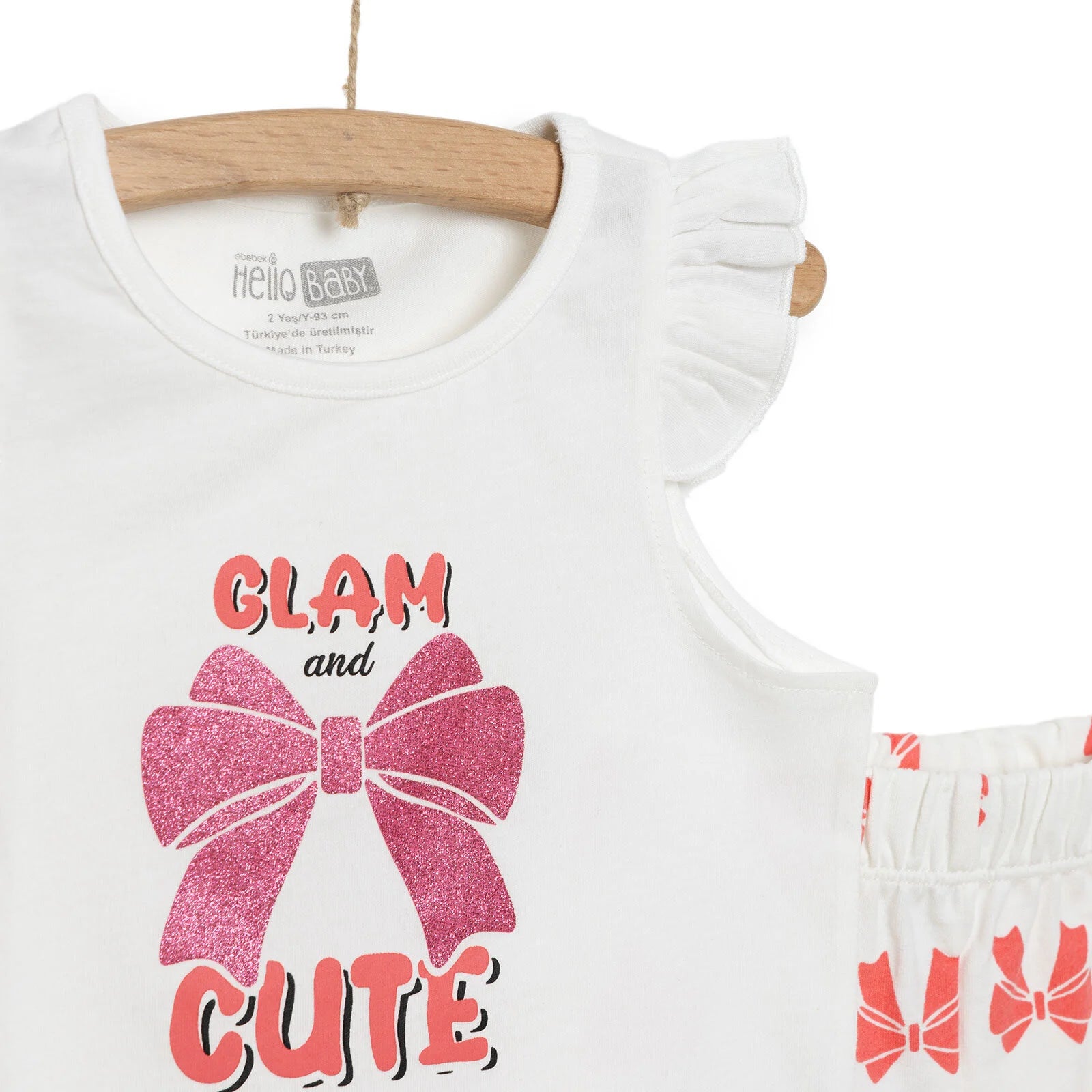 HelloBaby Basic Girl Bow Printed Athlete - Ecru - ebebek - Black Friday