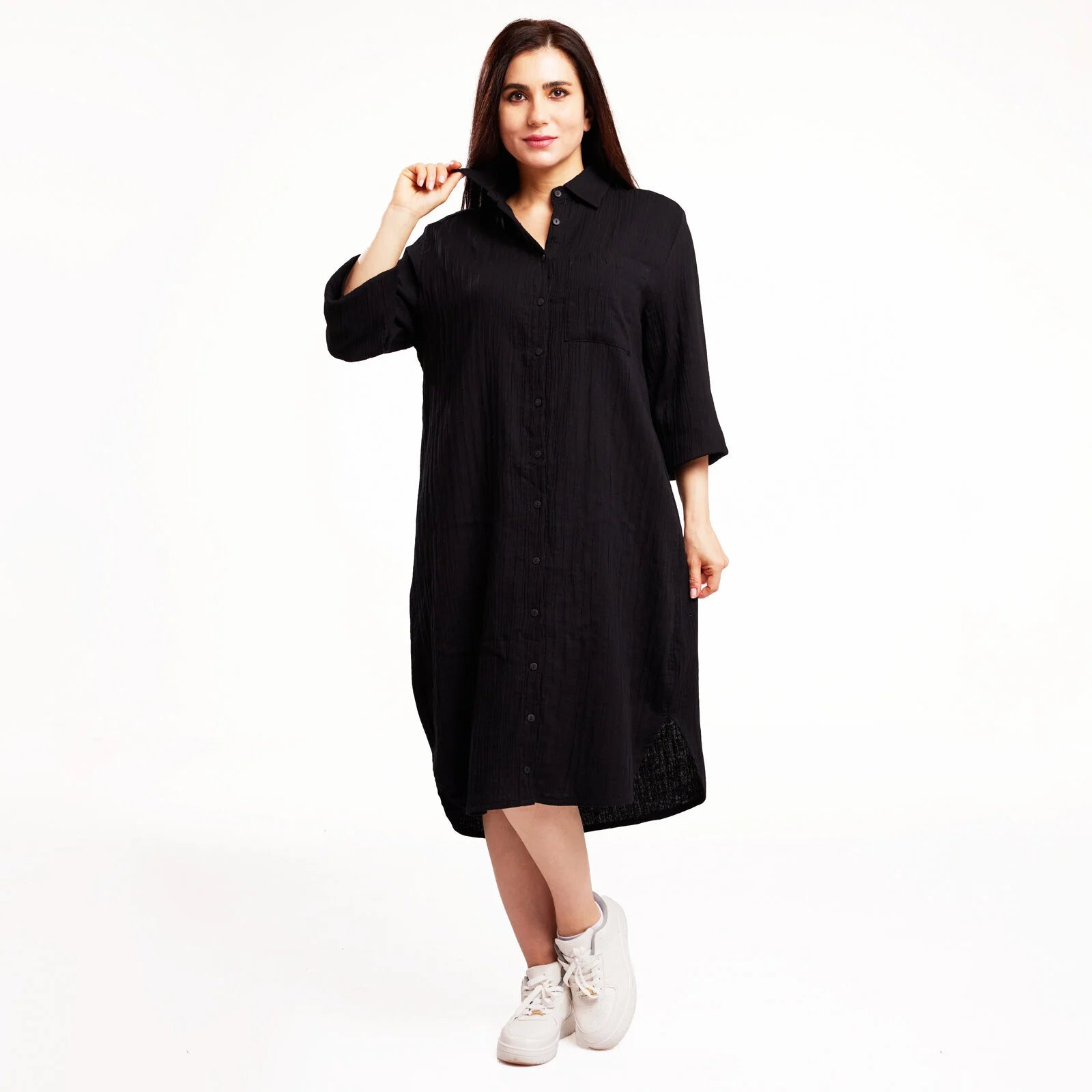 baby mom Muslin Maternity Dress - Black - ebebek - Black Friday