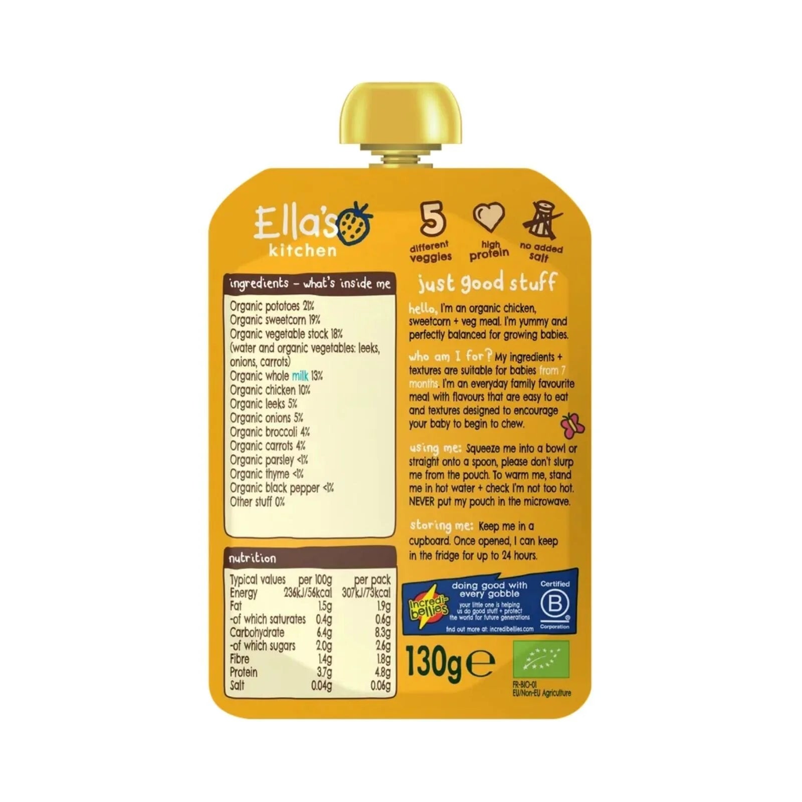 Ella's Kitchen Organic Chicken & Veg Baby Food Pouch 7+ months 130g - ebebek - Black Friday