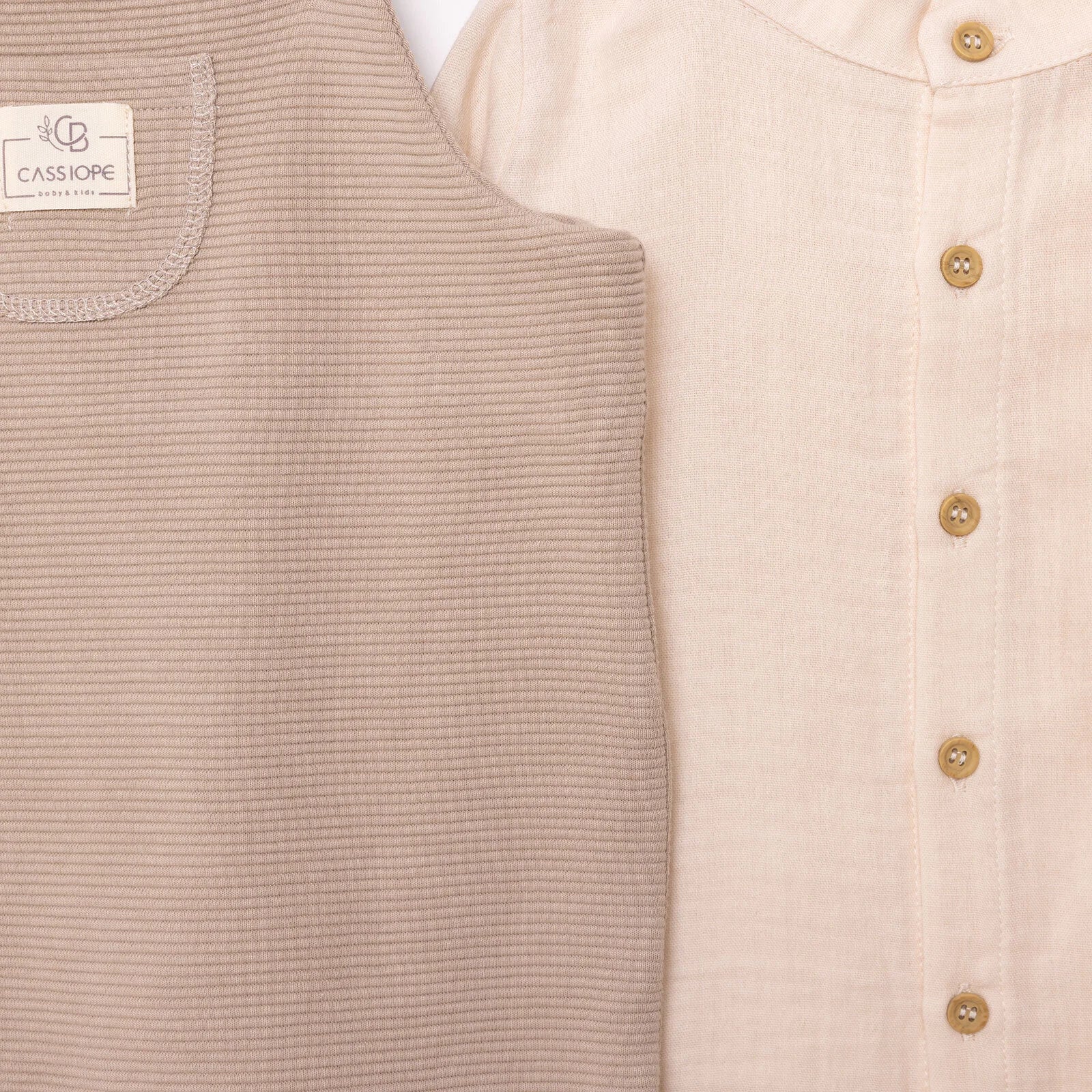 Cassiope Newborn Dungarees Set - Beige - ebebek - Black Friday