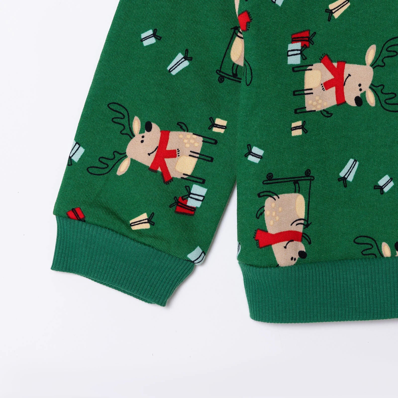 HelloBaby Christmas Baby Boy Snow Party Ejogging Set - Green Printed - ebebek - Black Friday