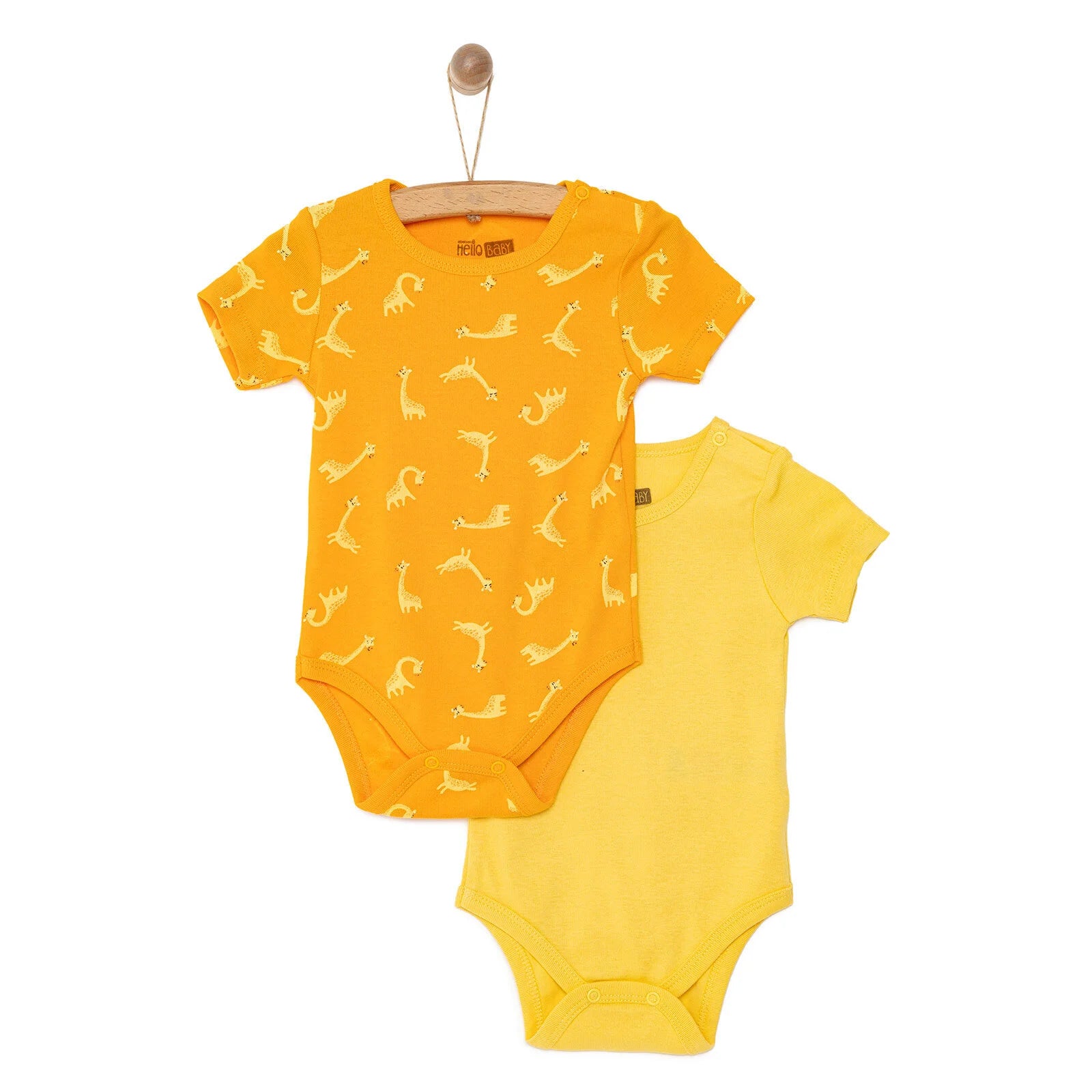 HelloBaby Unisex 2 - Pack Short Sleeve Body - Orange - ebebek - Black Friday