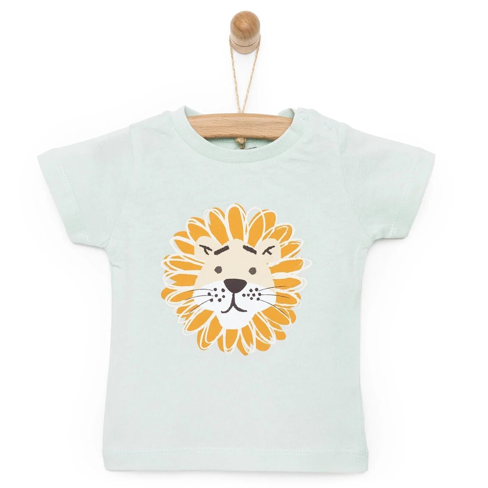 HelloBaby Basic Lion Printed Tshirt - Light Green - ebebek - Black Friday