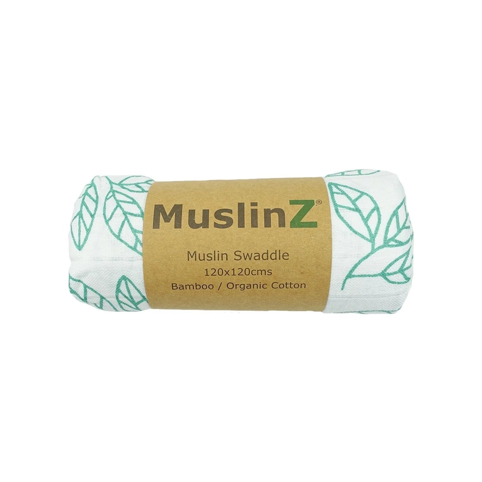 MuslinZ Bamboo/Organic Cotton Muslin Set - Aqua Leaf - ebebek - Black Friday