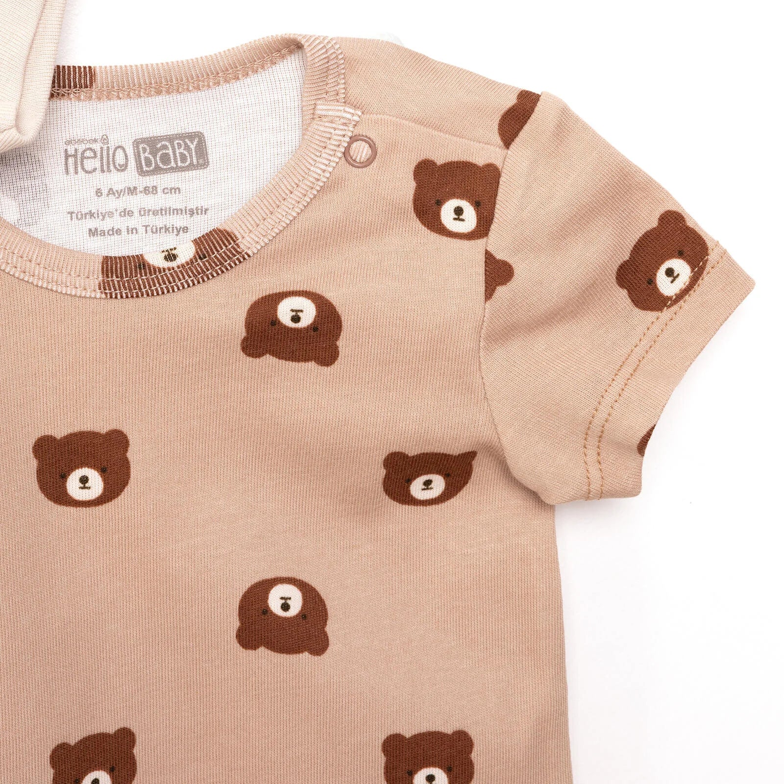 HelloBaby Basic Rib Short Sleeve Baby Bodysuit 2 Pcs - Brown - ebebek - Black Friday