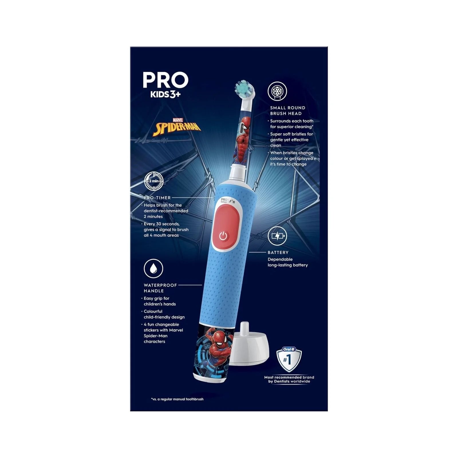 Oral - B Vitality Pro Kids Electric Toothbrush - Spider - Man - ebebek - Black Friday