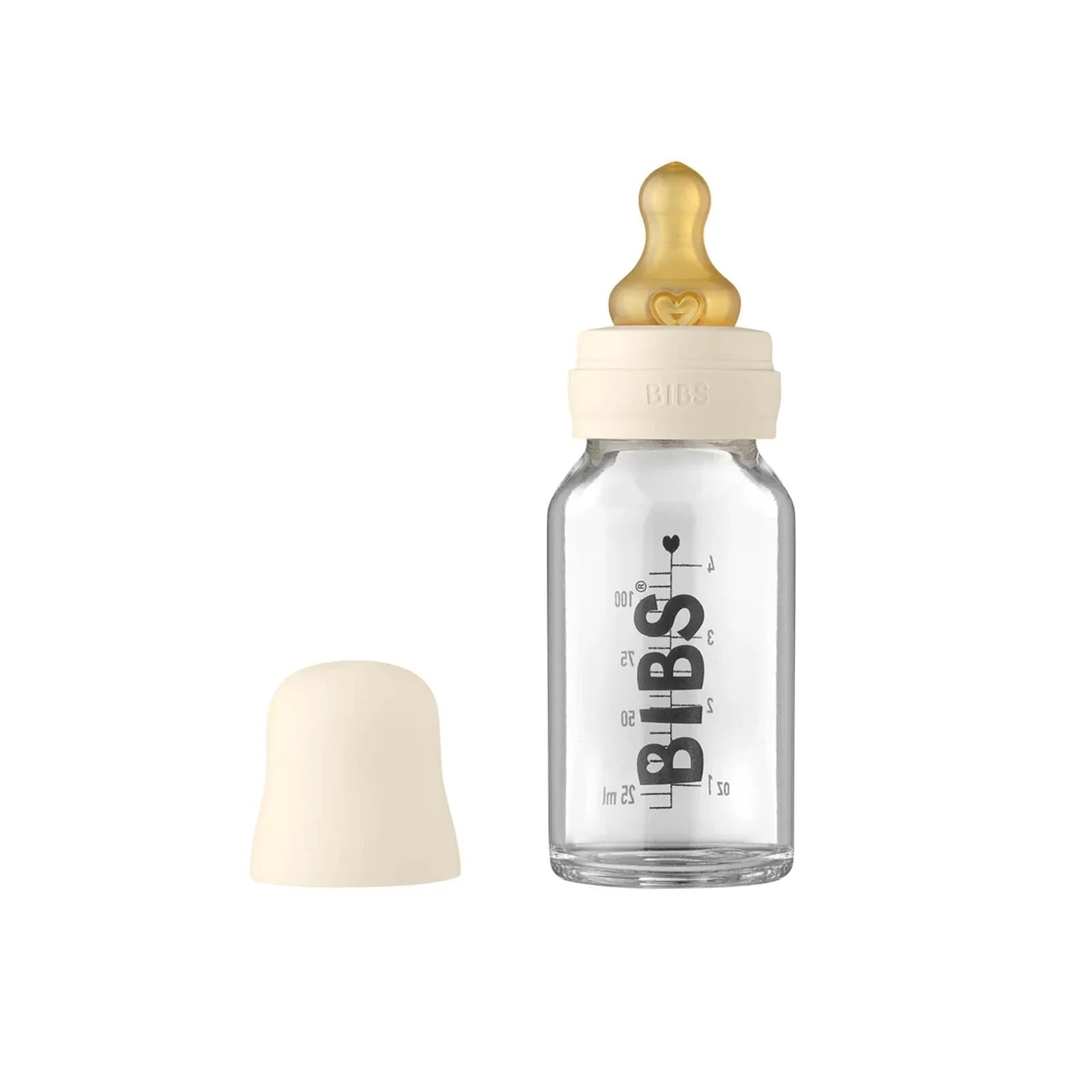 BIBS Baby Glass Bottle Complete Set Latex 110ml - Ivory - ebebek - Black Friday