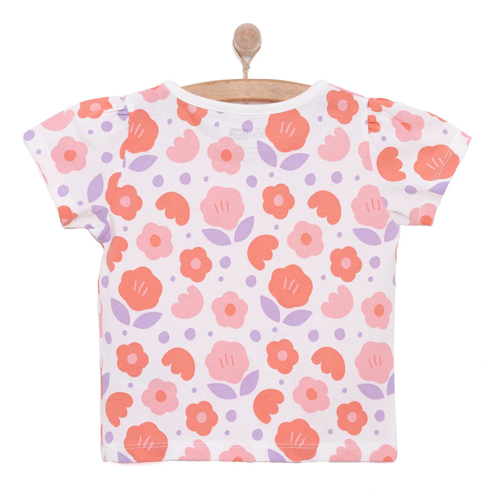 HelloBaby Basic Girl Flower Patterned Tshirt - Ecru - ebebek - Black Friday