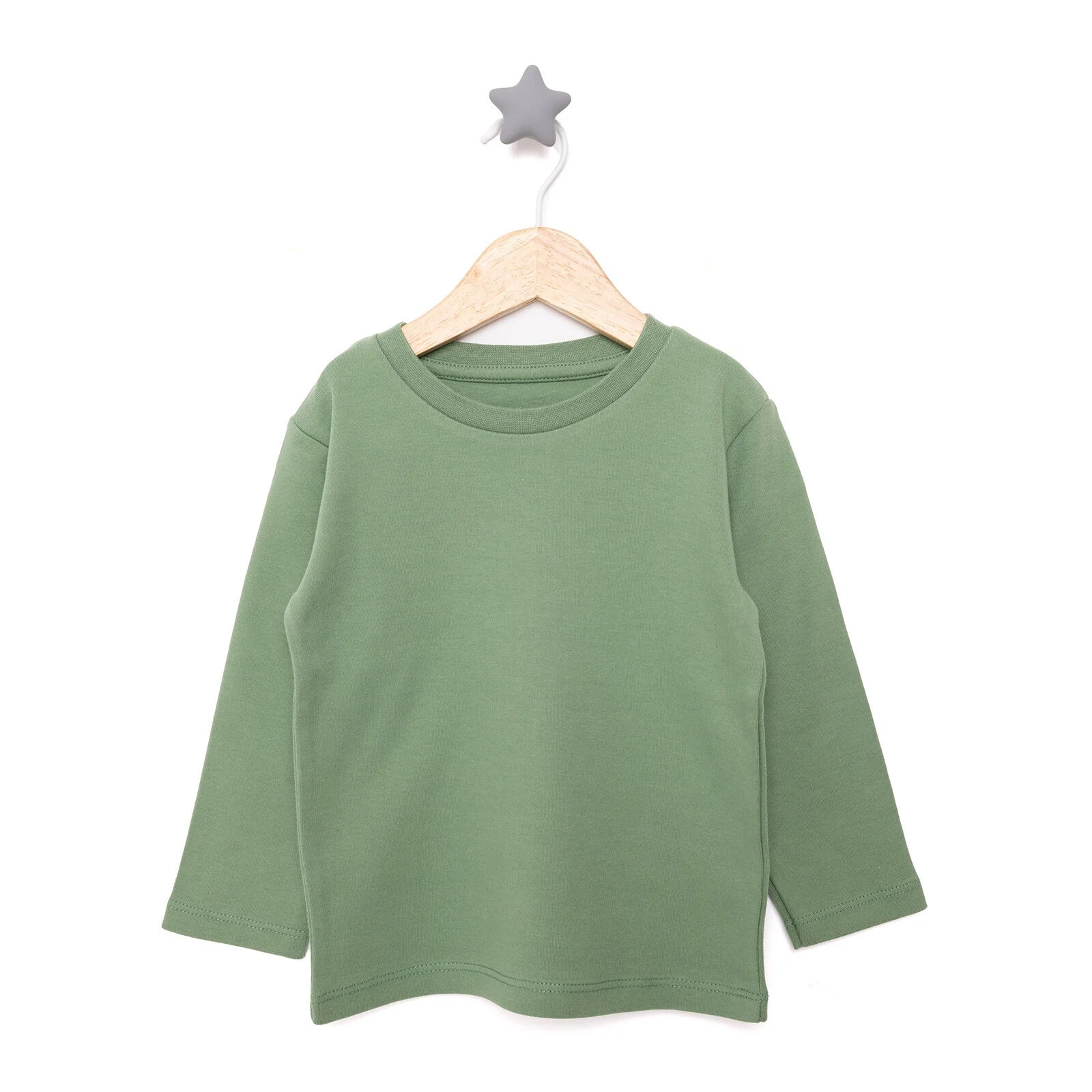 HelloBaby Basic Interlock Long Sleeve T-shirt - Green - ebebek - Black Friday