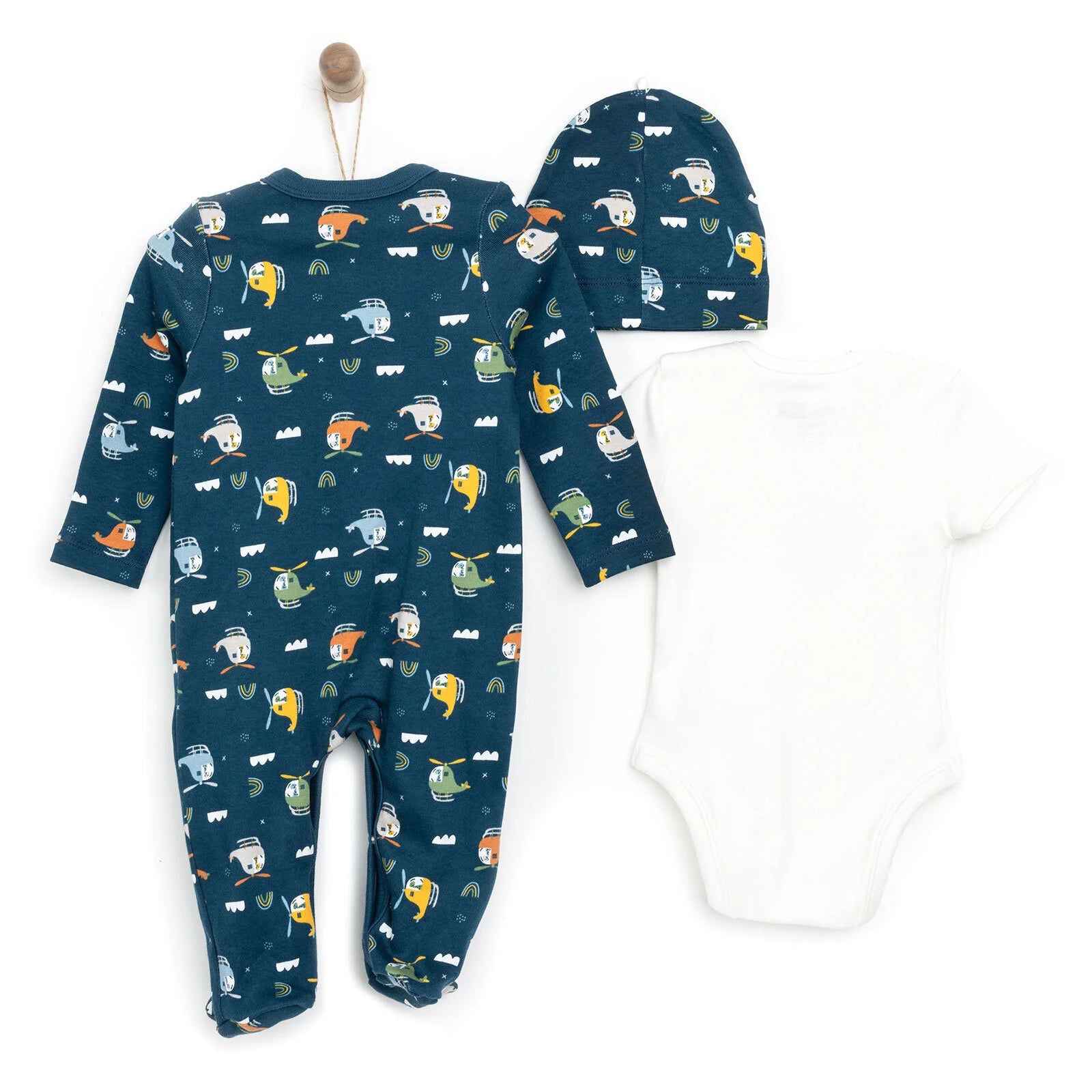 HelloBaby Baby Boy Jumpsuit - Body - Hat - Navy Blue - ebebek - Black Friday