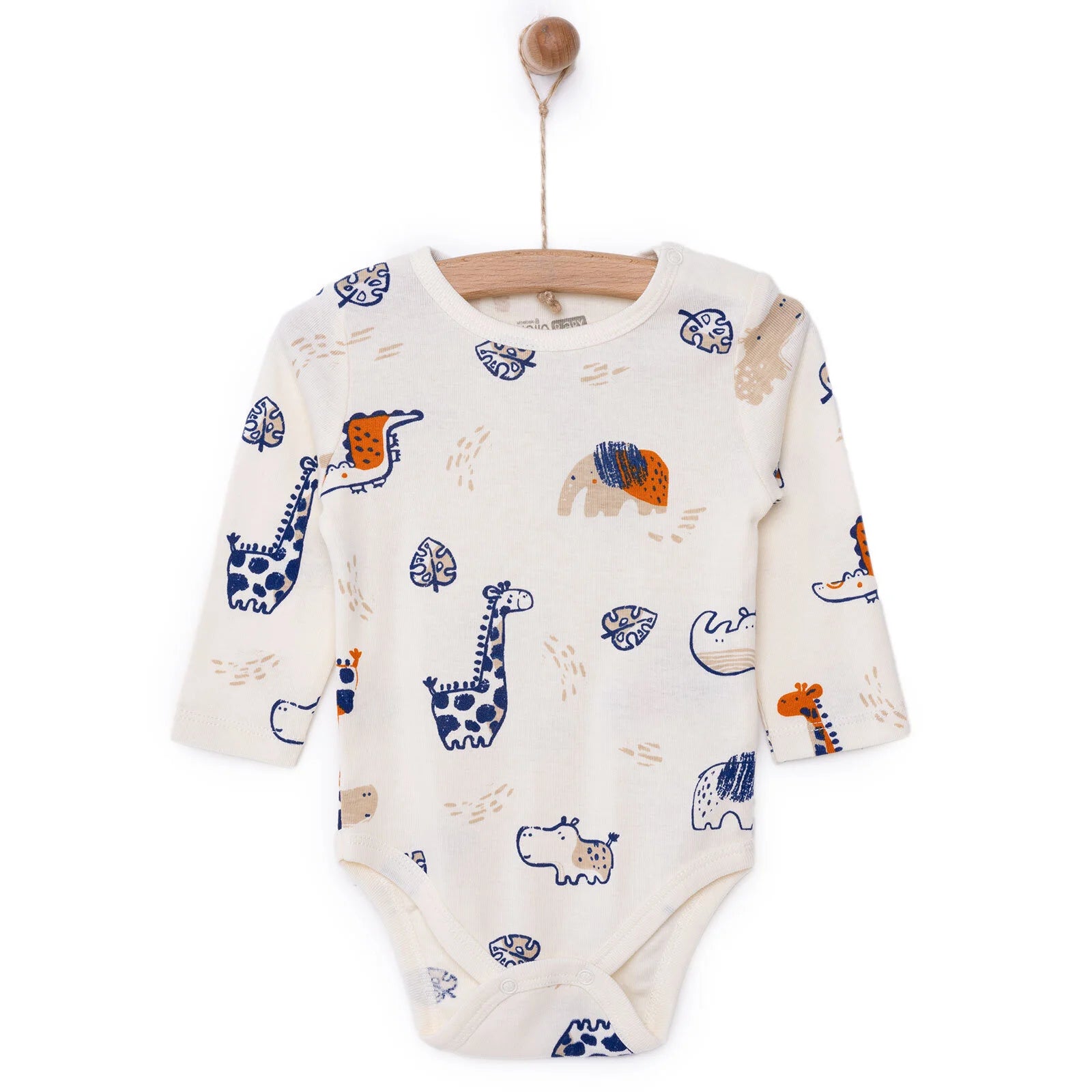 HelloBaby Boy Long Sleeve Bodysuit - Beige - ebebek - Black Friday