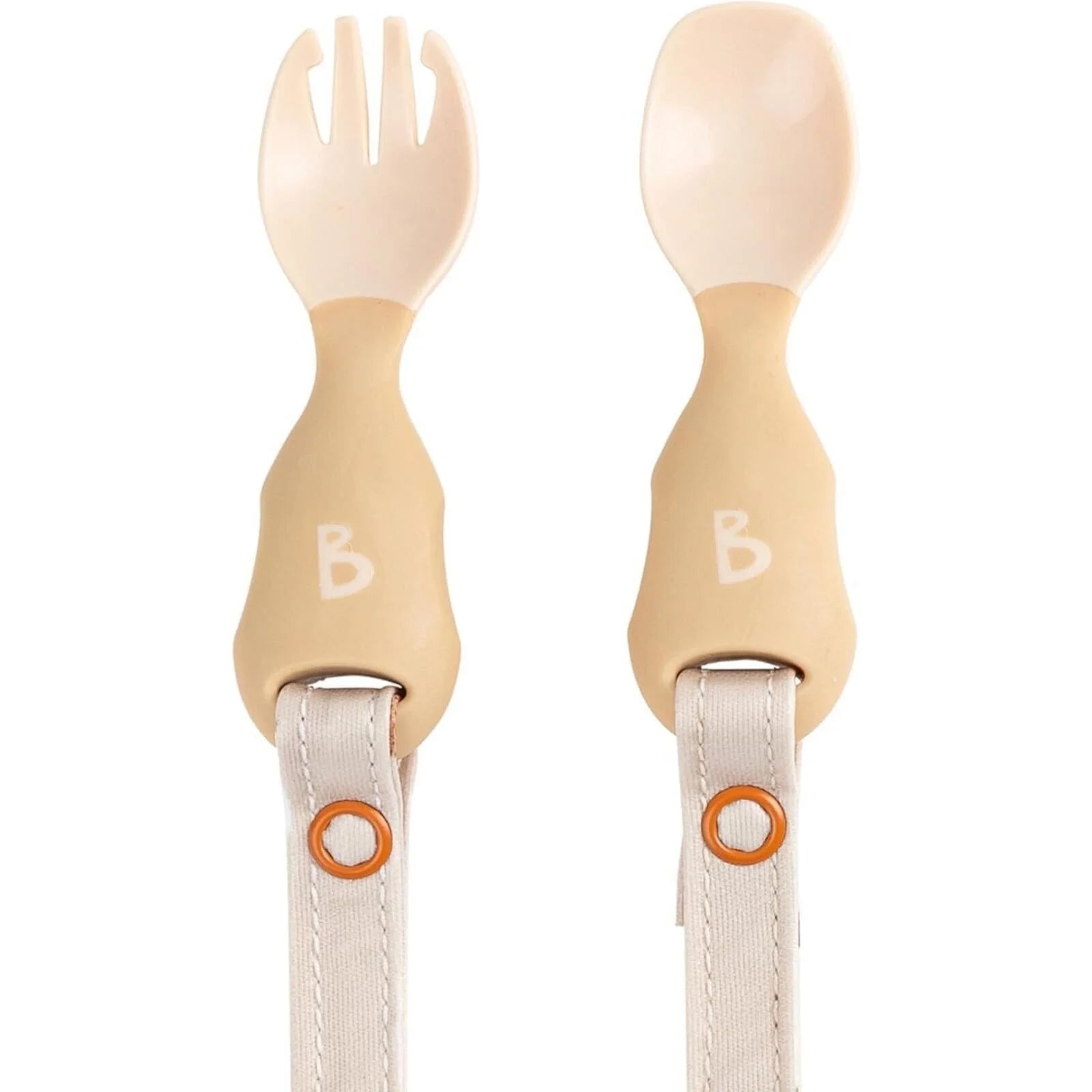 Bibado Handi Cutlery Attachable Weaning Cutlery Set 6+ months Pack of 2 - Fawn - ebebek - Black Friday