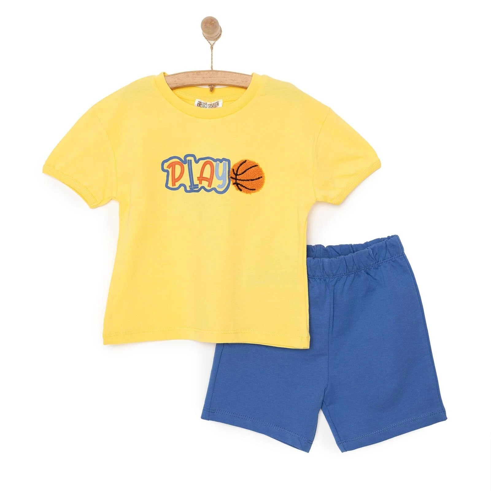 HelloBaby Motto Boy T-shirt & Short - Yellow - ebebek - Black Friday