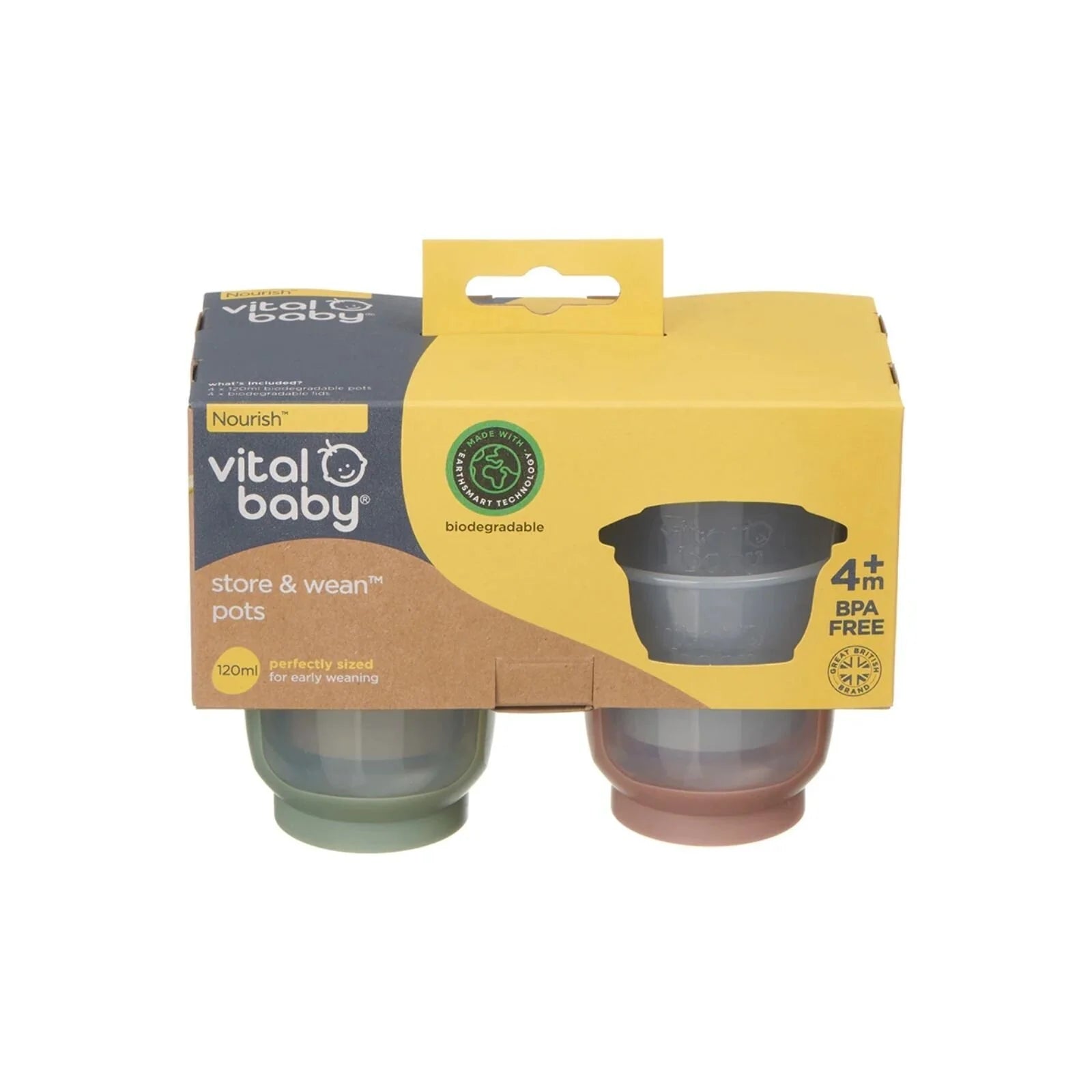 Vital Baby Nourish Store & Wean Pots 120ml Pack of 4 - ebebek - Black Friday