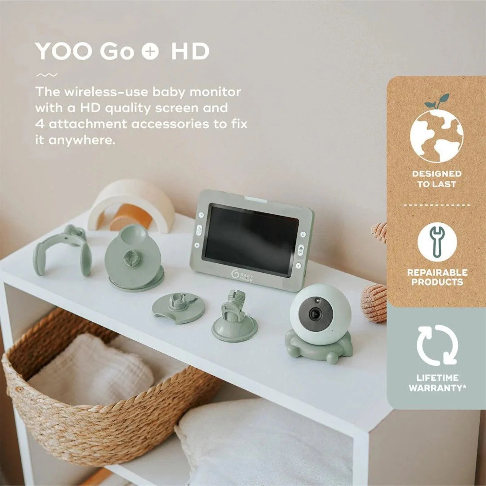 Babymoov Yoo Go Plus 5" HD Video Monitor - Green - ebebek - Black Friday