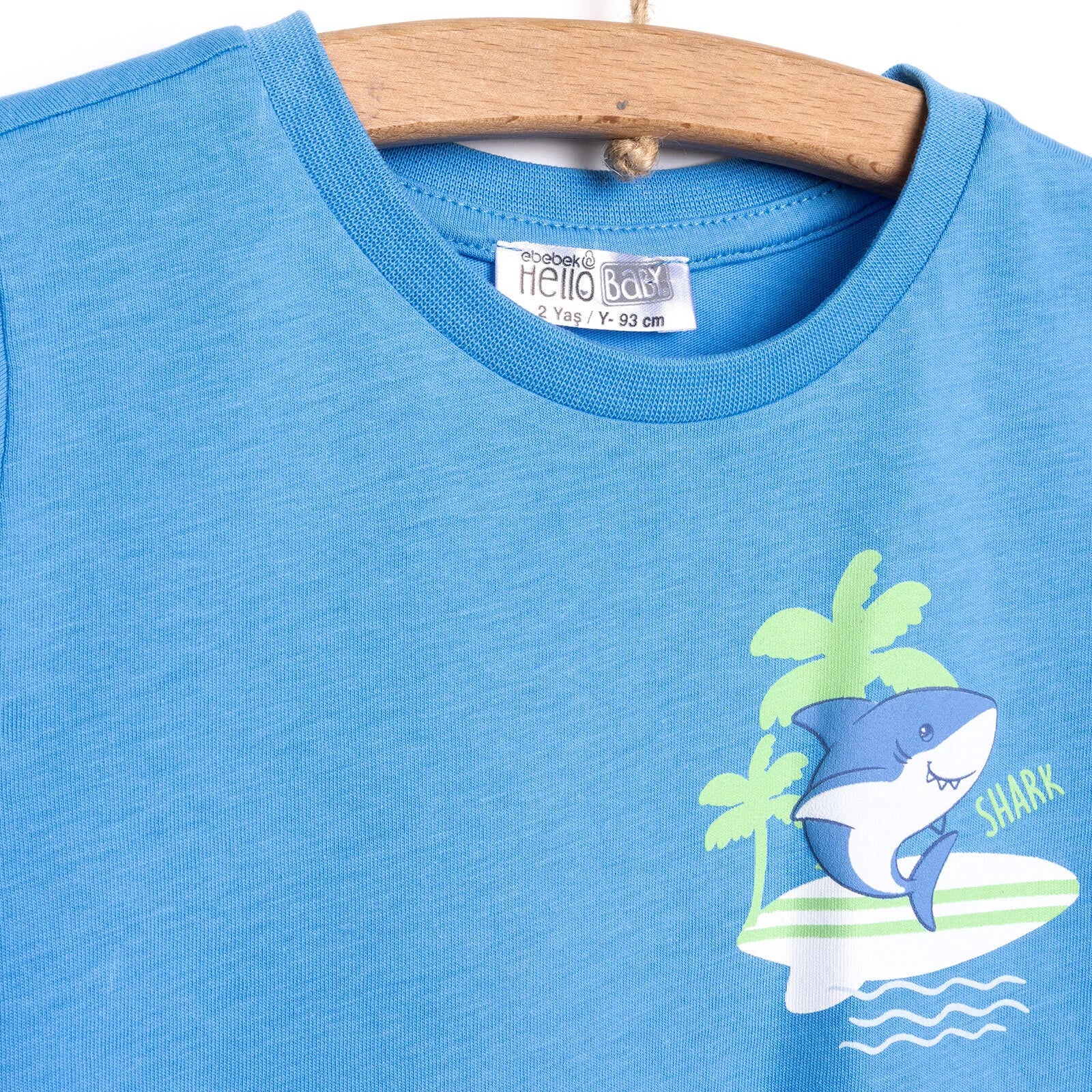 HelloBaby Baby Shark Boy Tshirt - Short - Light Blue - ebebek - Black Friday