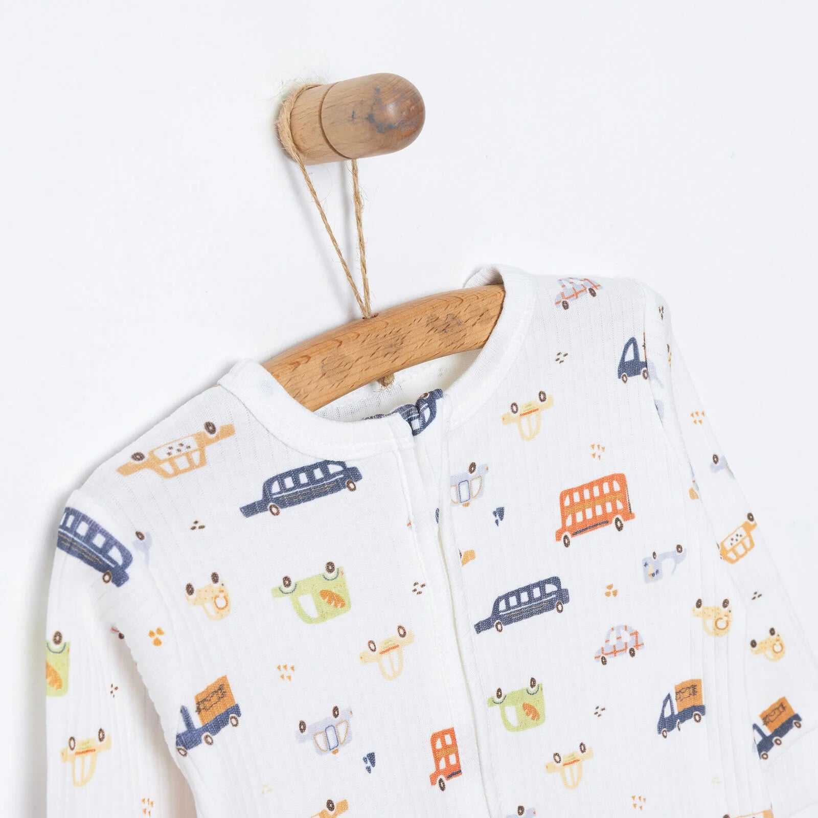 Tiffany Newborn Boy Footed Jumpsuit - Ecru - ebebek - Black Friday