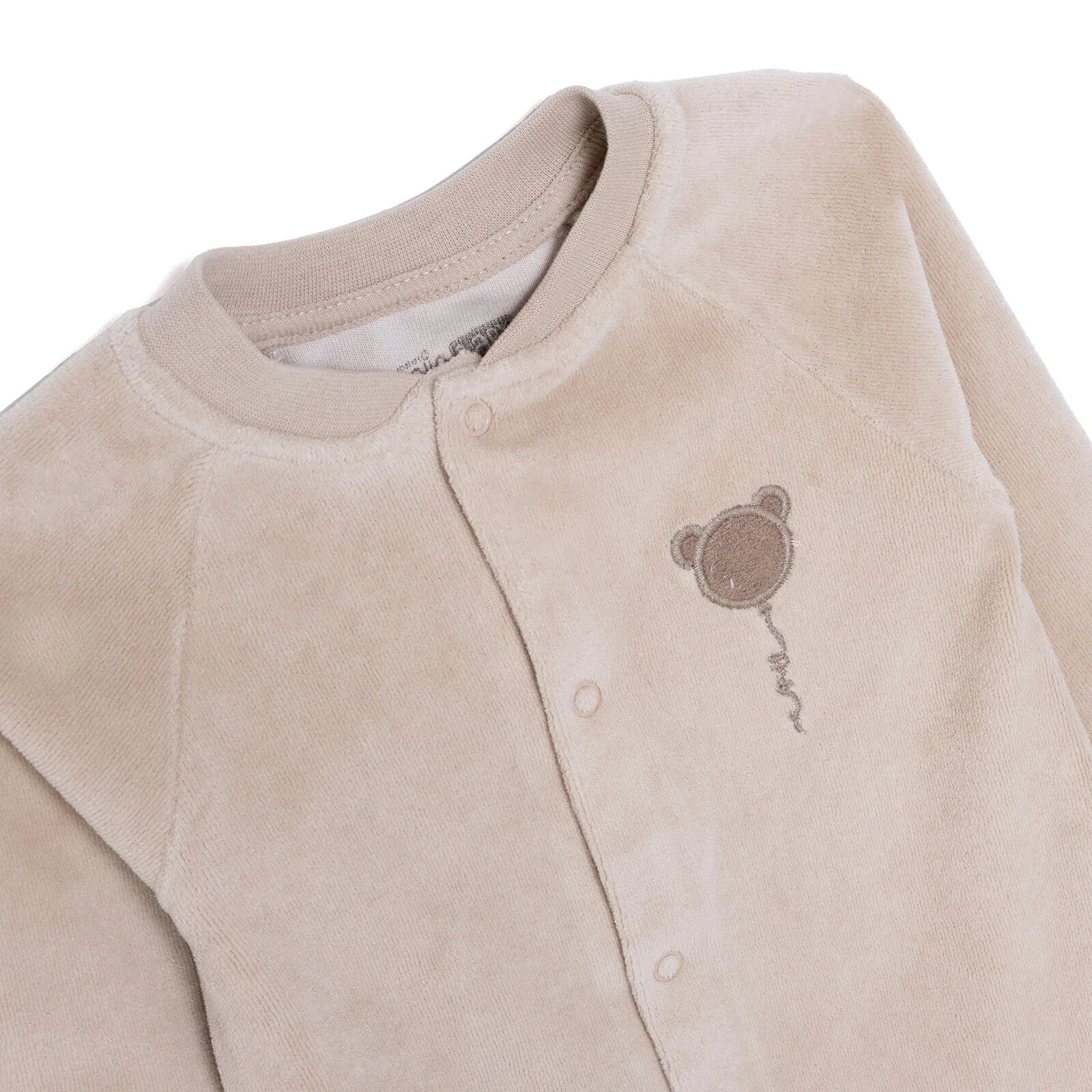 HelloBaby Newborn Velvet Footless Jumpsuit - Beige - ebebek - Black Friday