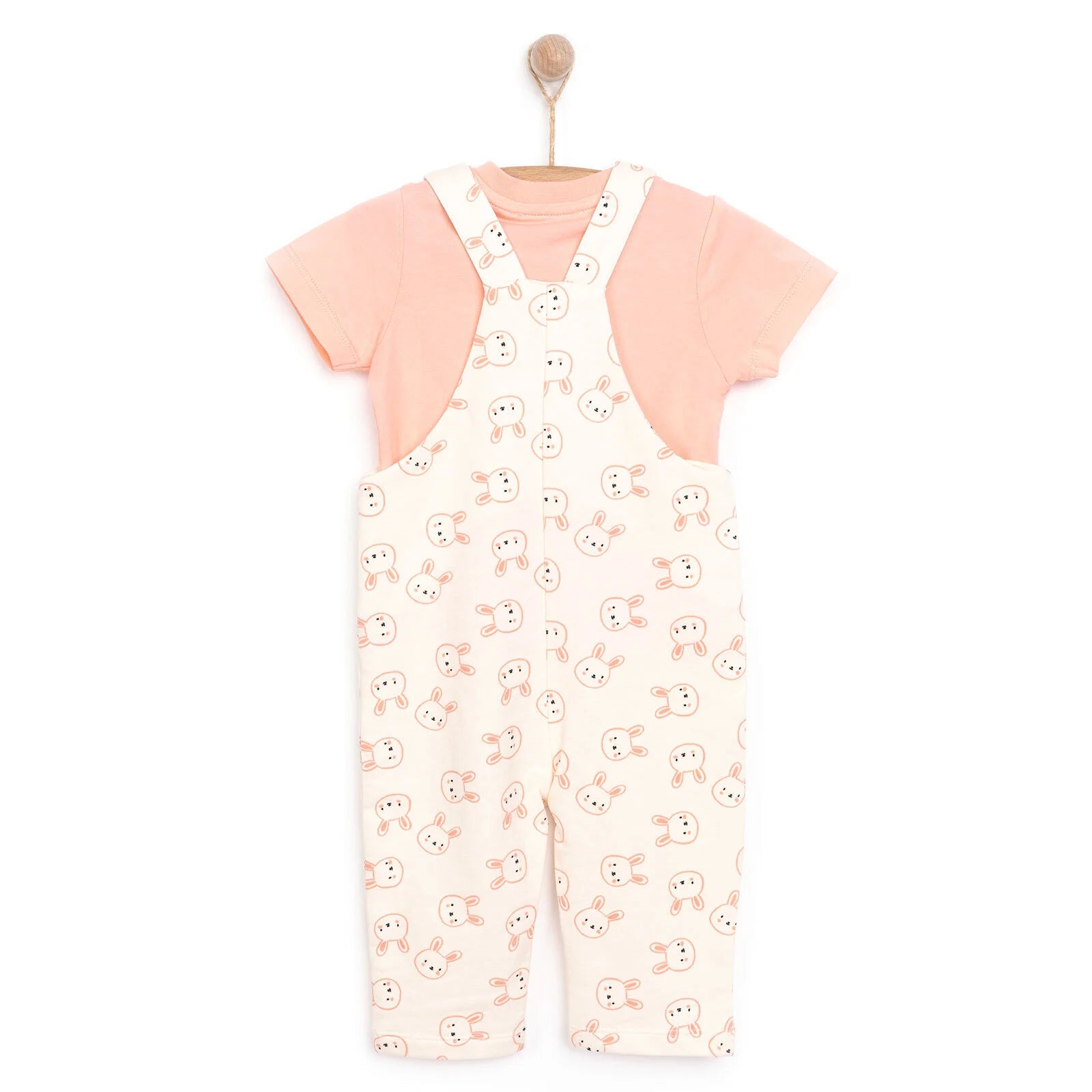 HelloBaby Girl Overalls T-shirt - Coral - ebebek - Black Friday
