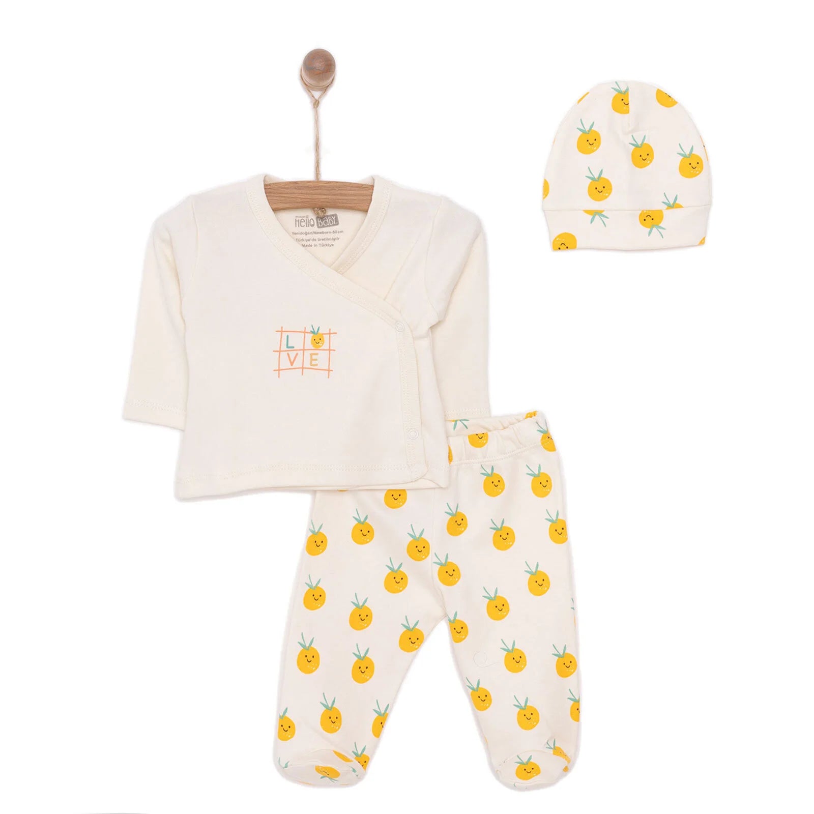 HelloBaby Baby Girl Body - Footed Bottom - Hat - Ecru - ebebek - Black Friday