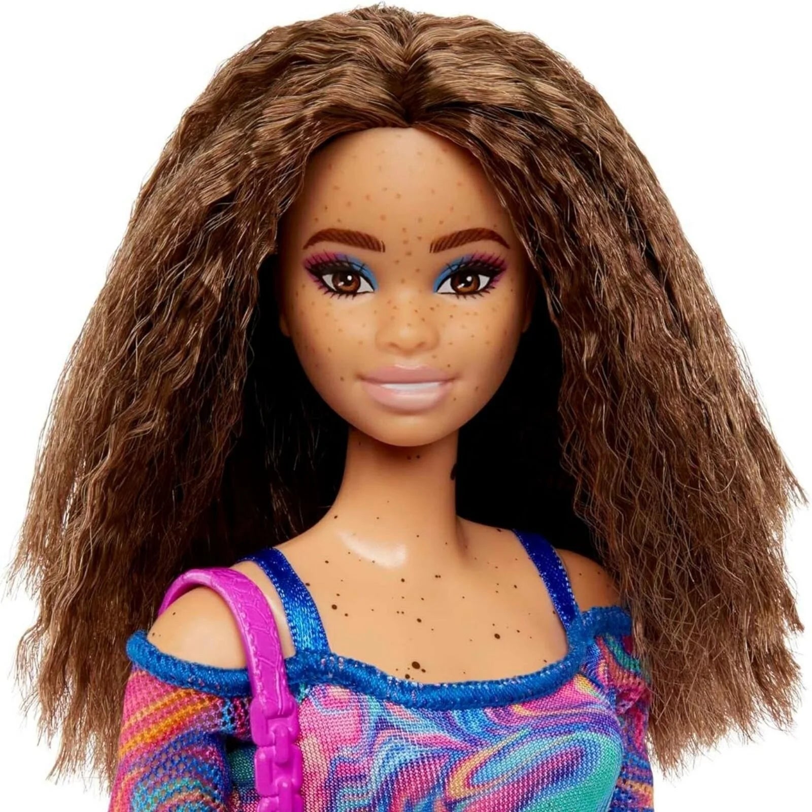 Barbie Fashionista Doll with Rainbow Marble Printed Dress - ebebek - Black Friday