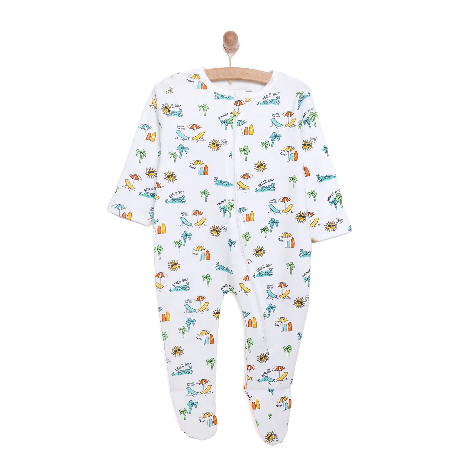 HelloBaby Newborn Baby Footed Jumpsuit - Ecru - ebebek - Black Friday