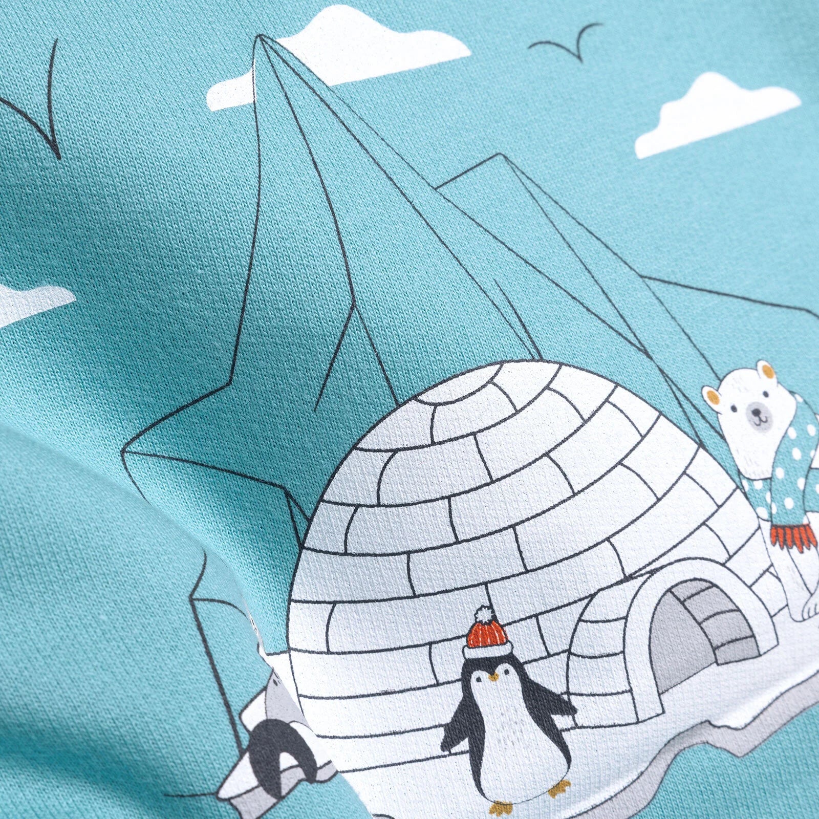 HelloBaby Basic Low Raised Pole Themed Sweatshirt - Turquois - ebebek - Black Friday