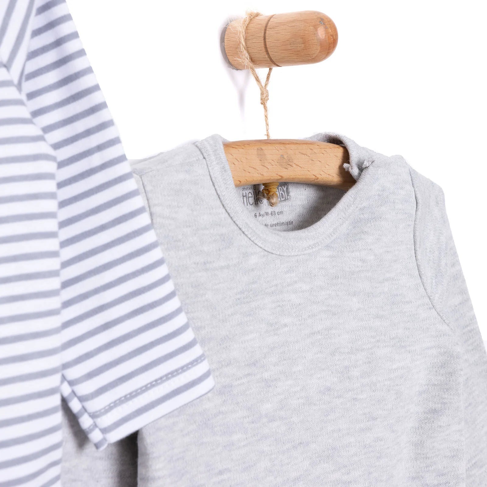 HelloBaby Boy 2 - Pack Long Sleeve Bodysuit - Grey Melange - ebebek - Black Friday