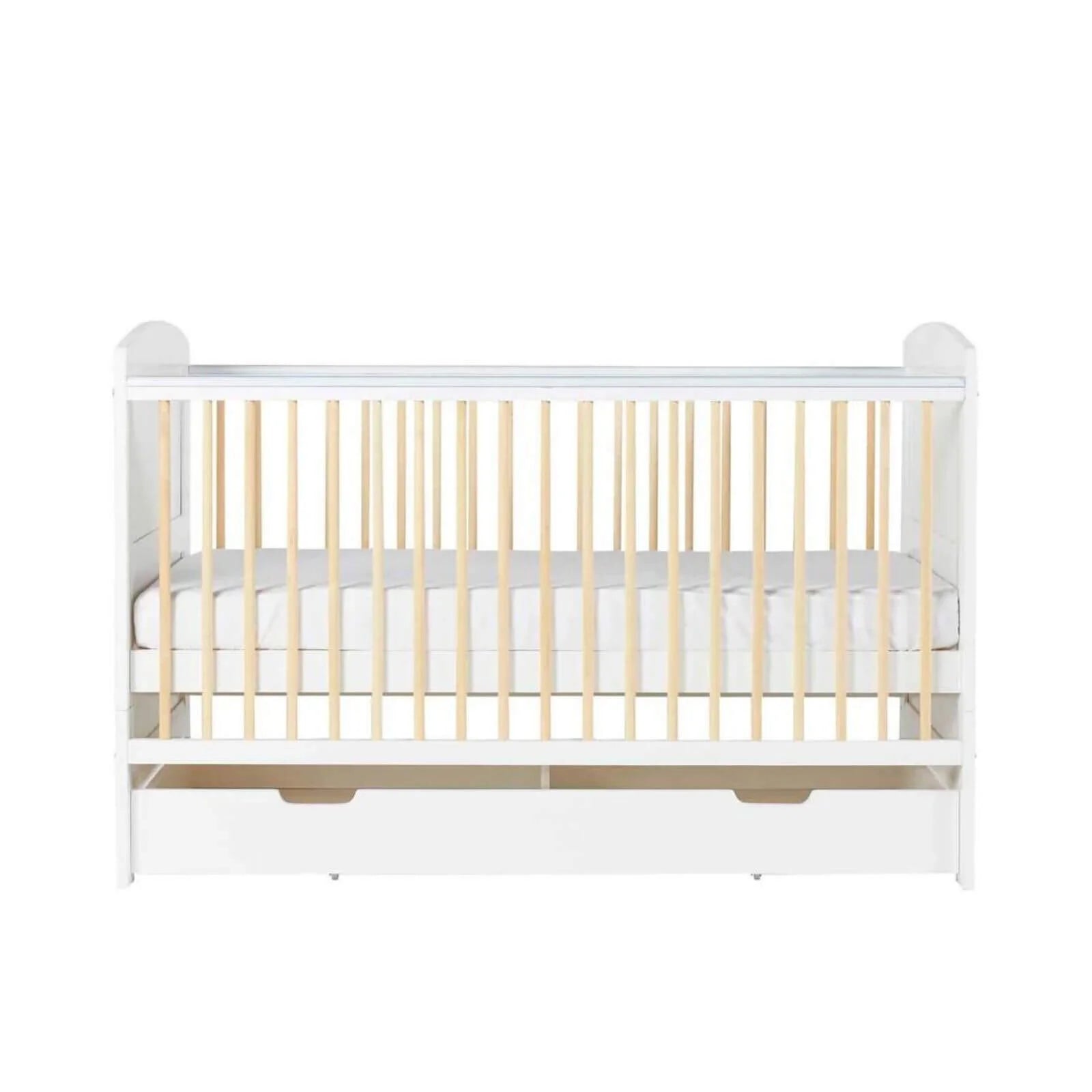 Ickle Bubba Coleby Scandi Cot Bed with Under Drawer Scandi White - Premium Pocket Sprung Mattress - ebebek - Black Friday