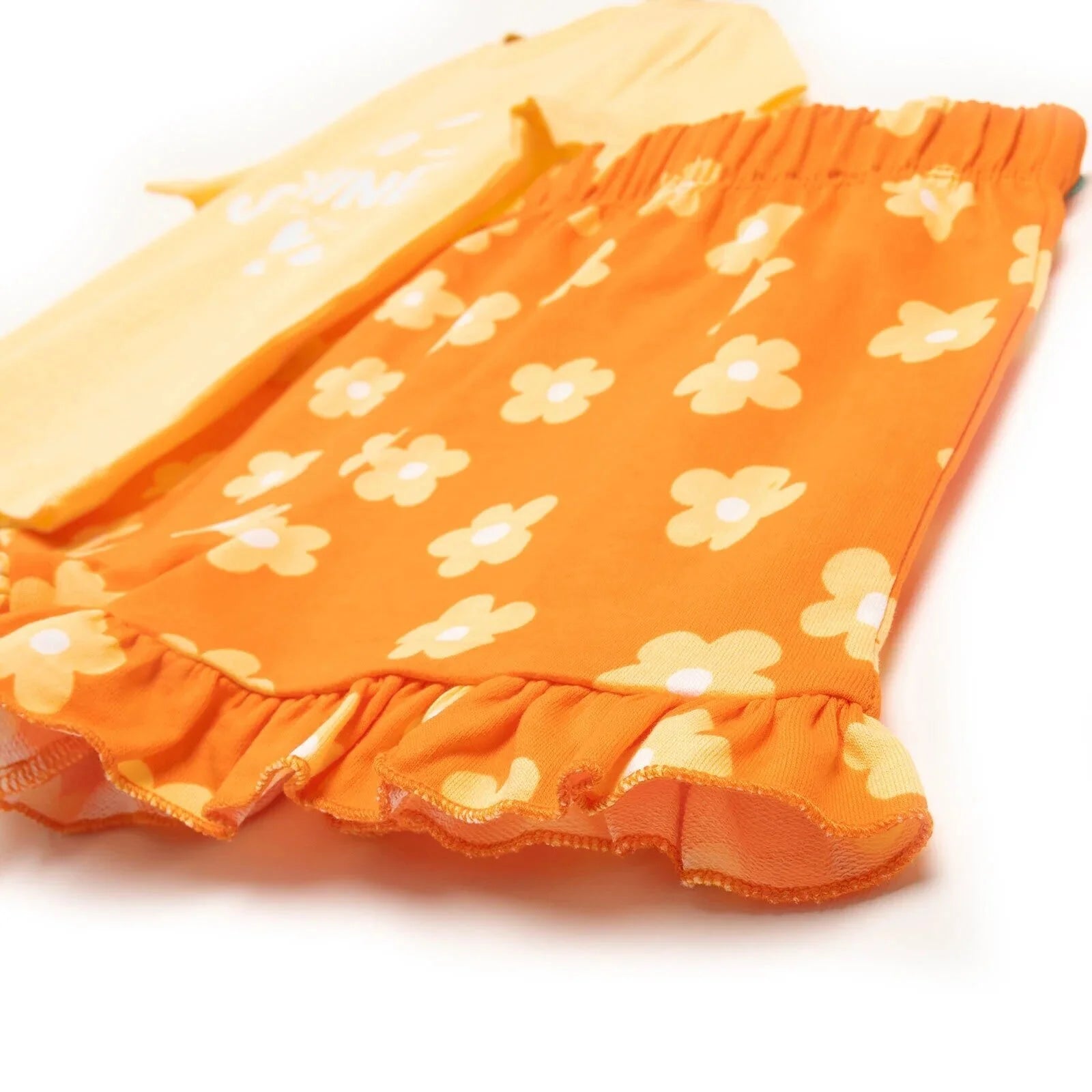 HelloBaby Baby Girl Basic Daisy Printed Tshirt - Short - Orange - ebebek - Black Friday