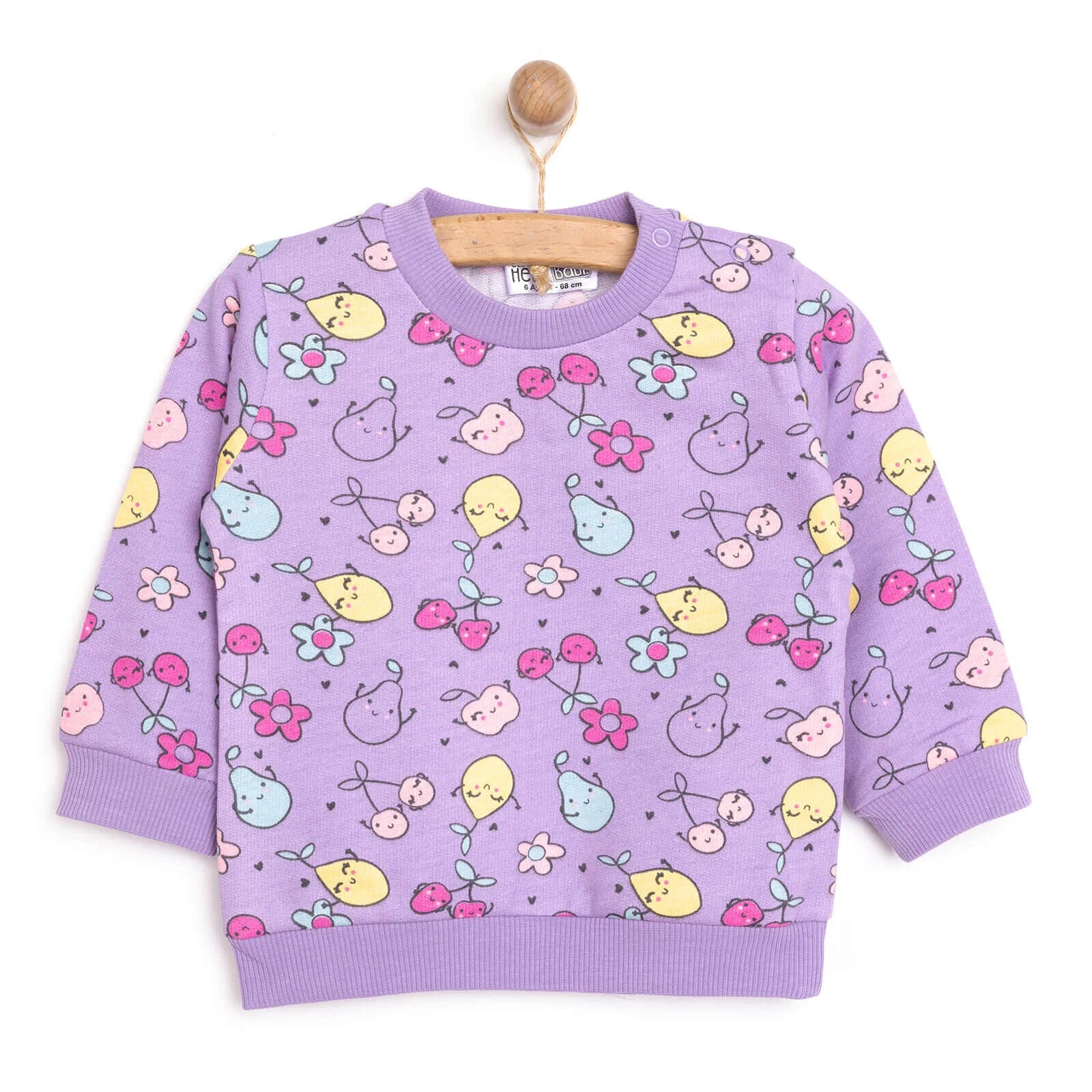 HelloBaby Baby Girl Fruit Patterned Sweatshirt - Printed - ebebek - Black Friday
