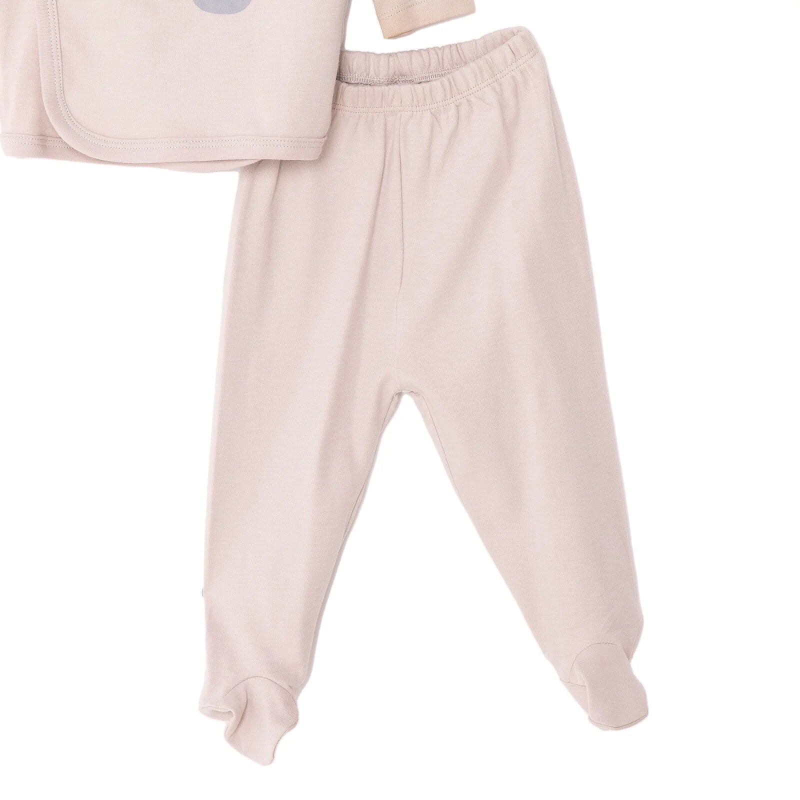 HelloBaby Newborn Organic Wrapover Top - Hat Footed Set - Mink - ebebek - Black Friday