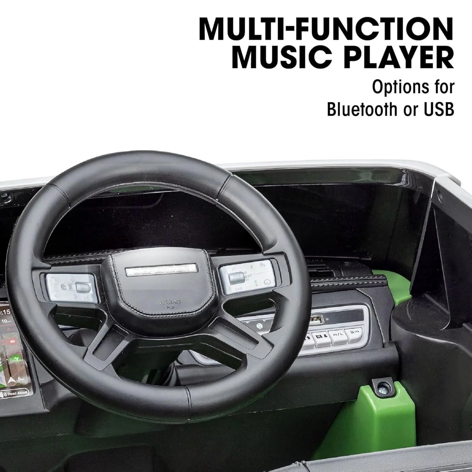 Xootz Land Rover Defender 12V Electric Ride On with Lithium Battery - Green - ebebek - Black Friday