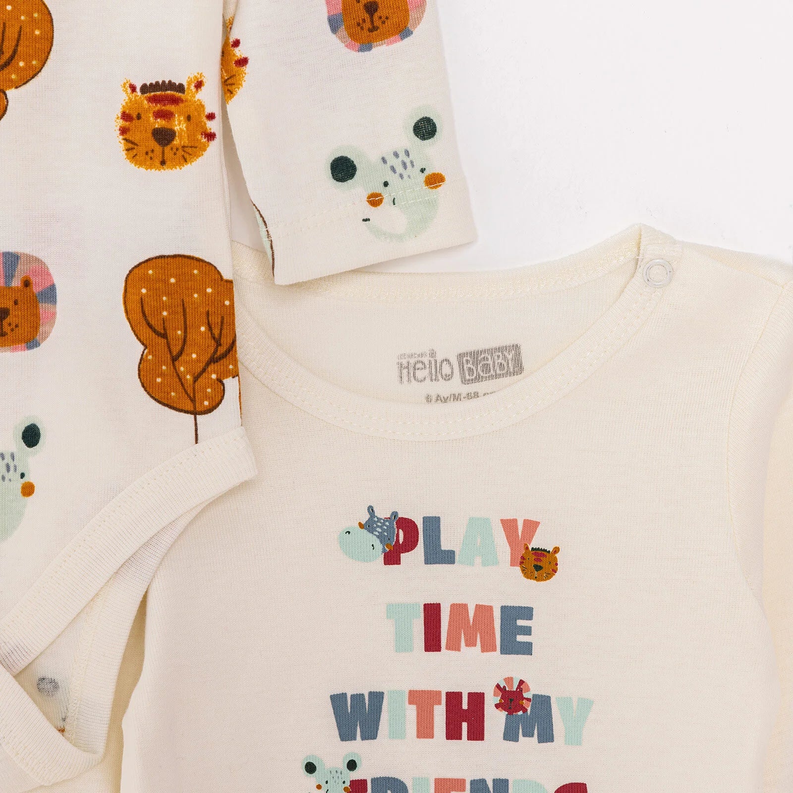 HelloBaby Unisex 2 Pcs Long Sleeve Body - Beige - ebebek - Black Friday