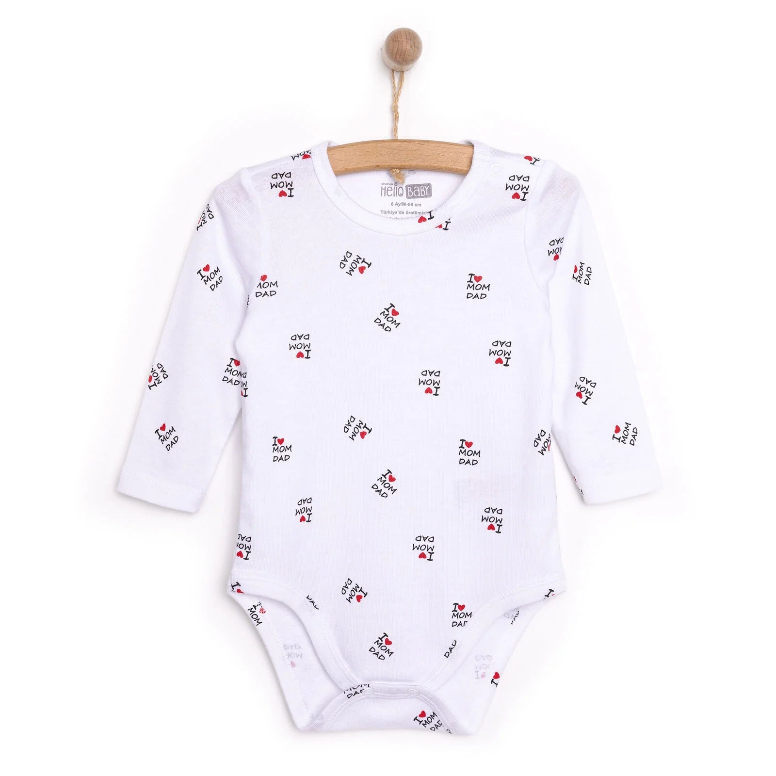 HelloBaby Unisex Long Sleeve Bodysuit - White - ebebek - Black Friday