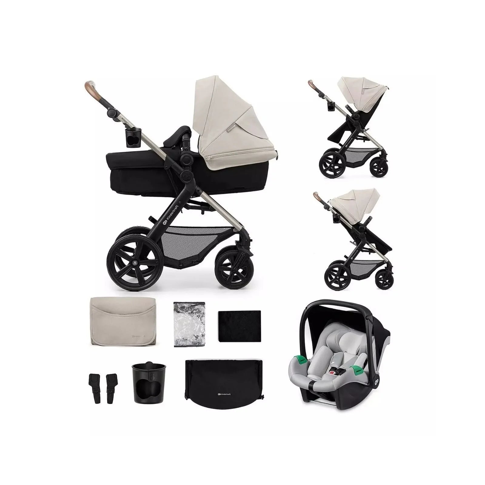 Kinderkraft Moov 2 3 - in - 1 Travel System - Grey - ebebek - Black Friday