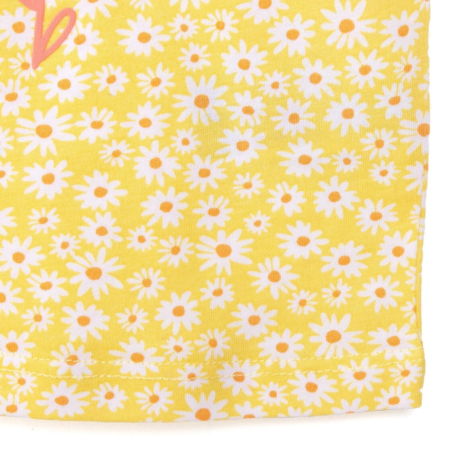HelloBaby Baby Girl Basic Daisy Printed Tshirt - Yellow - ebebek - Black Friday