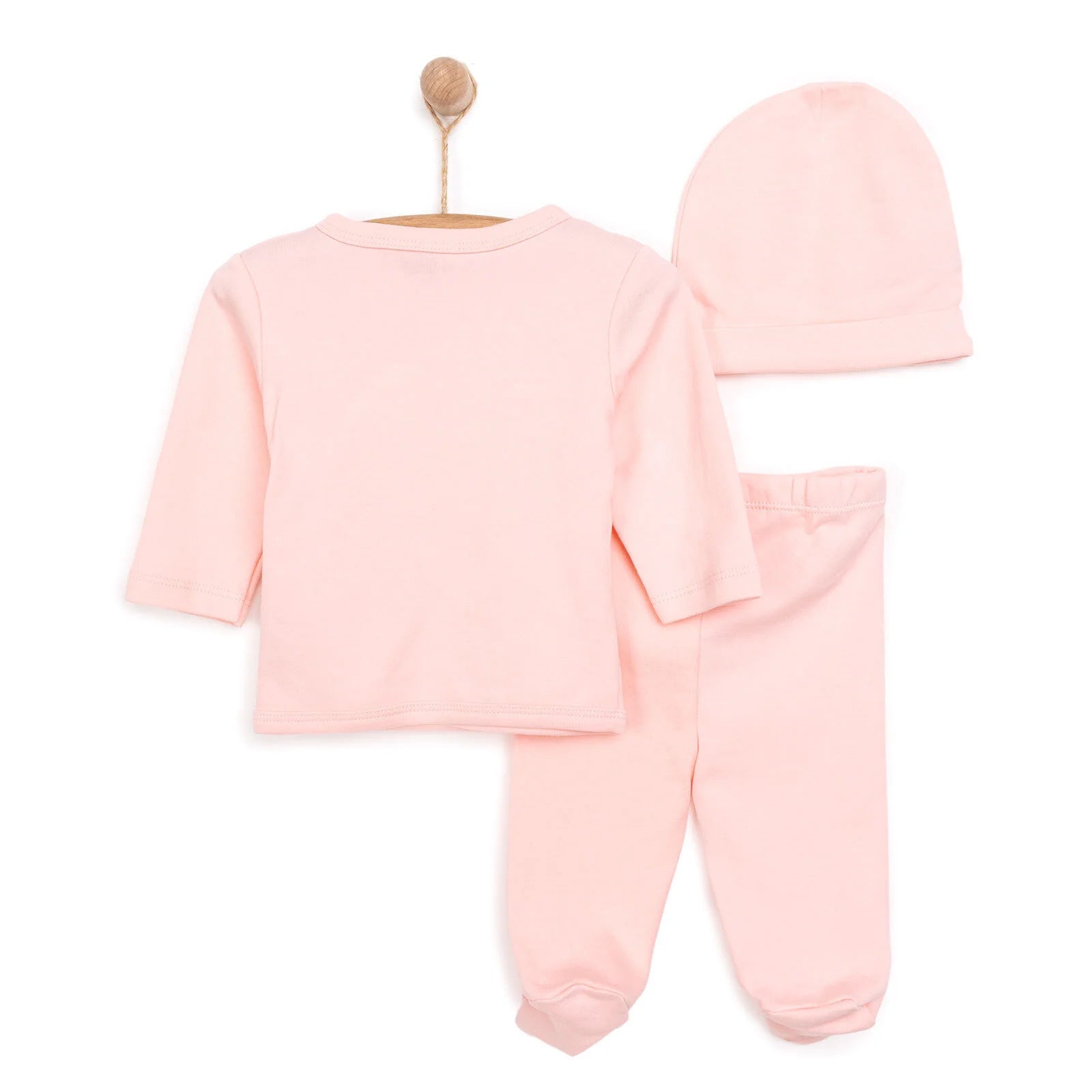 HelloBaby Newborn Organic Wrapover Top - Hat - Light Pink - ebebek - Black Friday