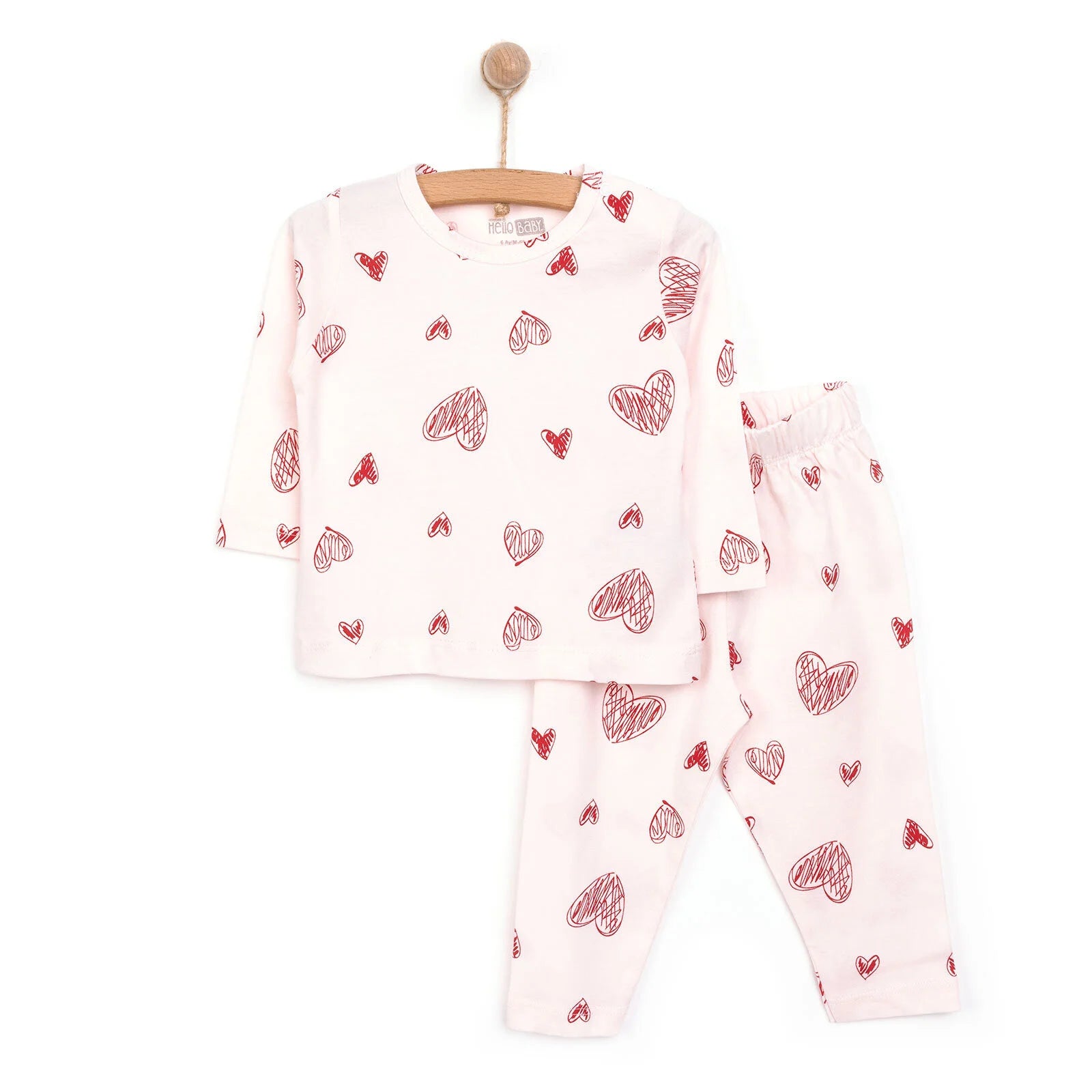 HelloBaby Baby Girl Long Sleeve Pyjamas Set - Light Pink - ebebek - Black Friday