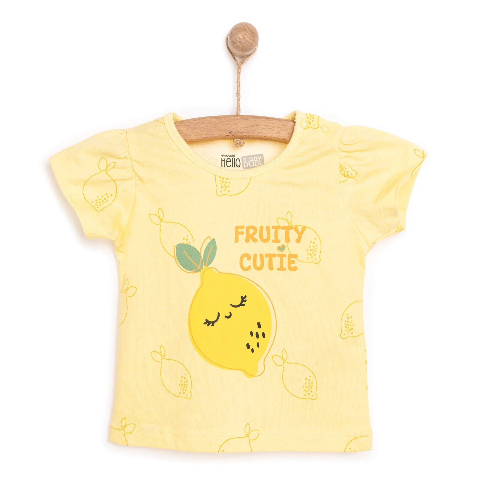 HelloBaby Basic Girl Lemons Patterned T-Shirt - Printed - ebebek - Black Friday