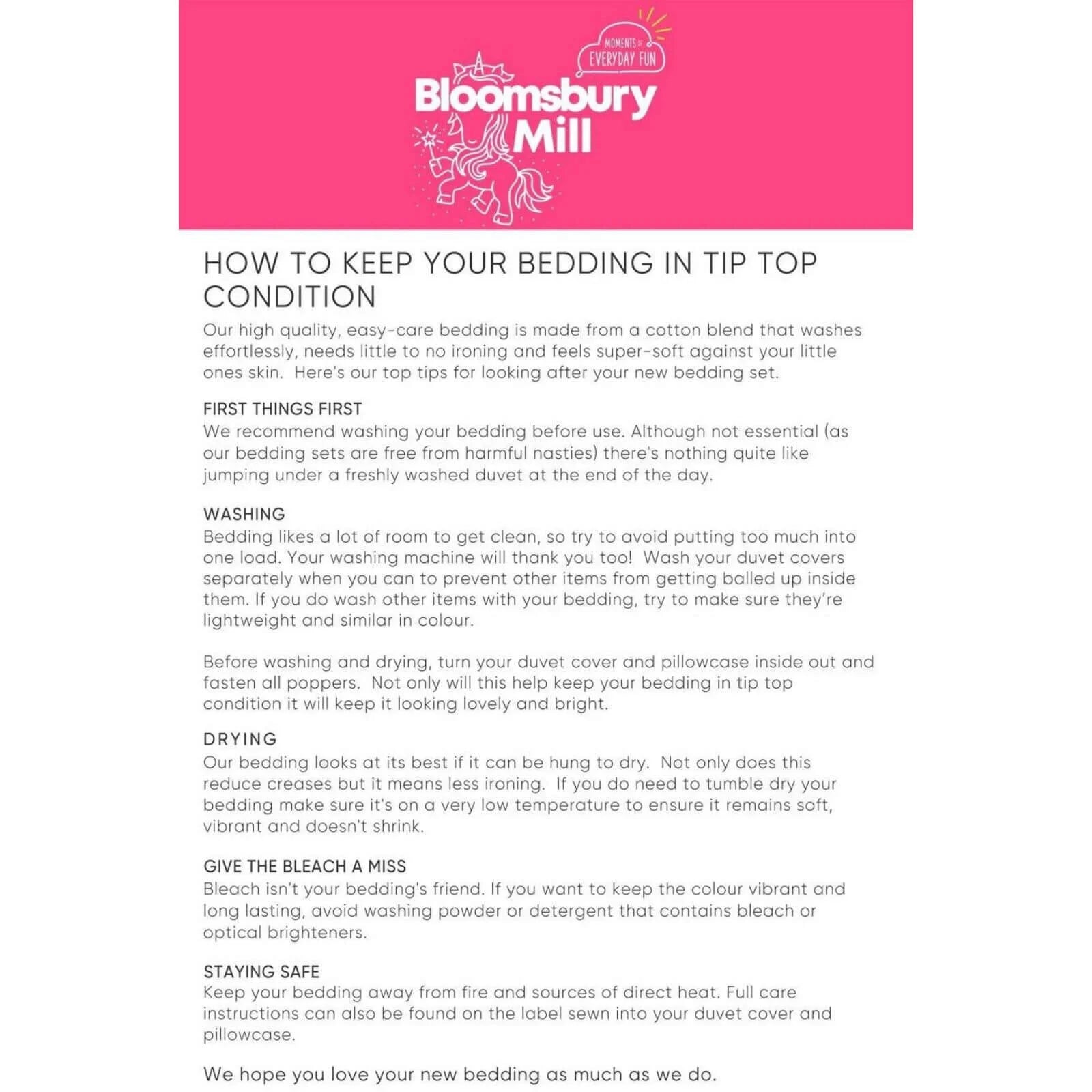 Bloomsbury Mill Single Duvet Set - Magic Unicorn - ebebek - Black Friday