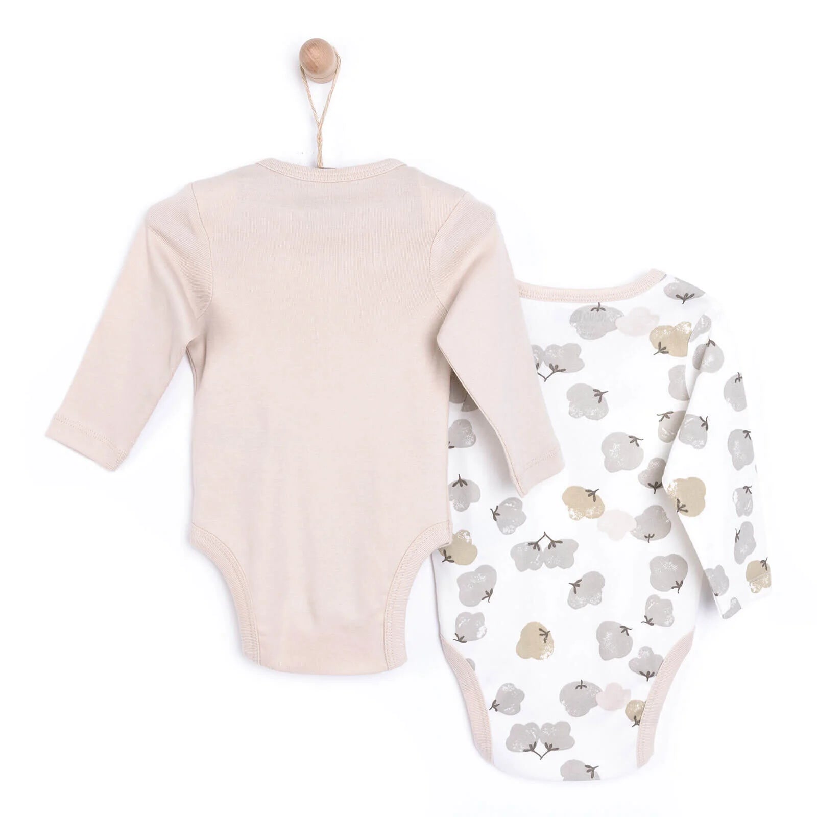 HelloBaby Baby Girl Long Sleeve Bodysuit 2 pcs - Beige - ebebek - Black Friday
