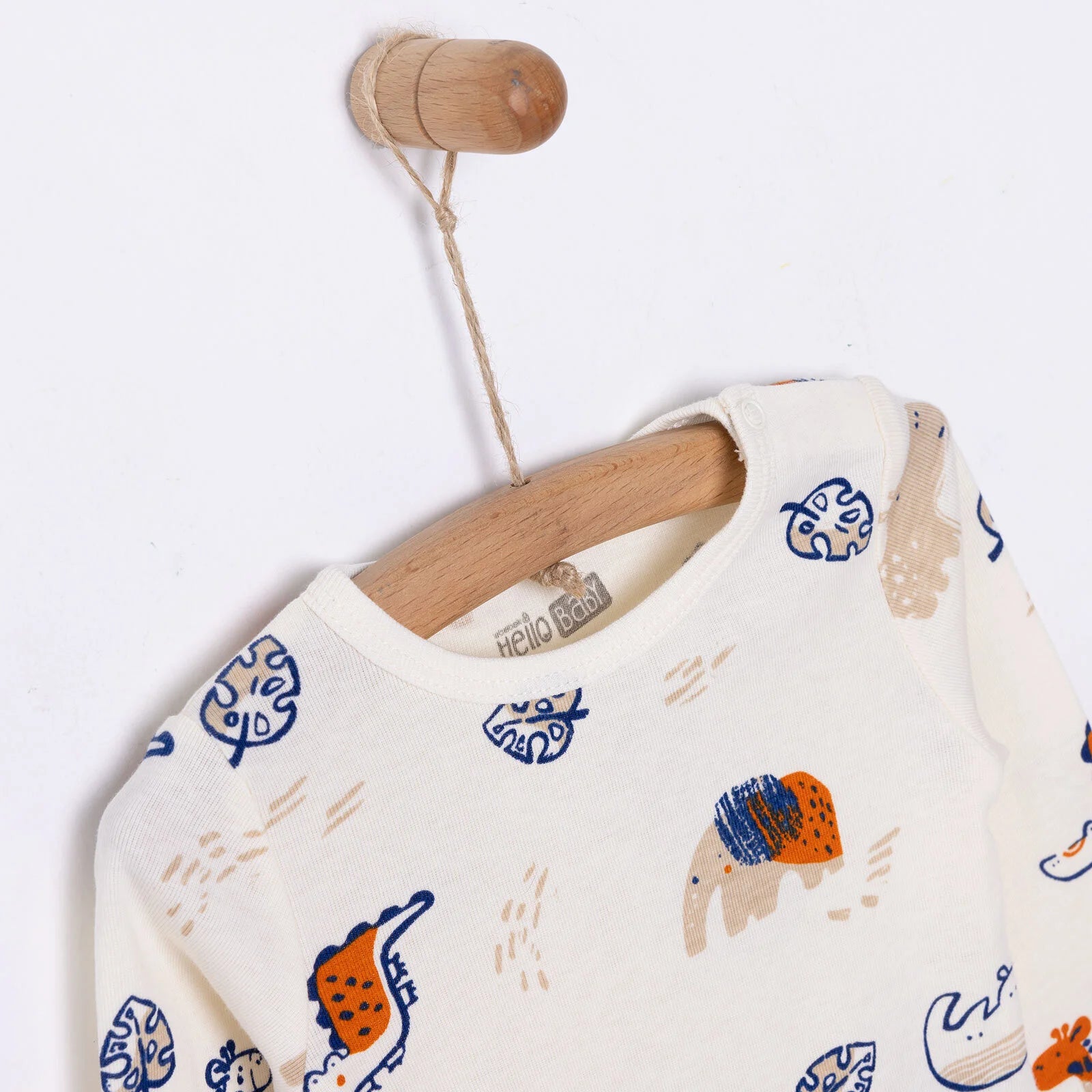 HelloBaby Boy Long Sleeve Bodysuit - Beige - ebebek - Black Friday