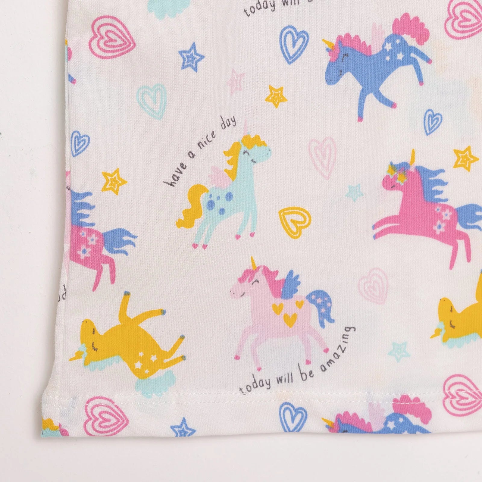 HelloBaby Basic Girl Heart Unicorn Patterned Tshirt - Ecru - ebebek - Black Friday