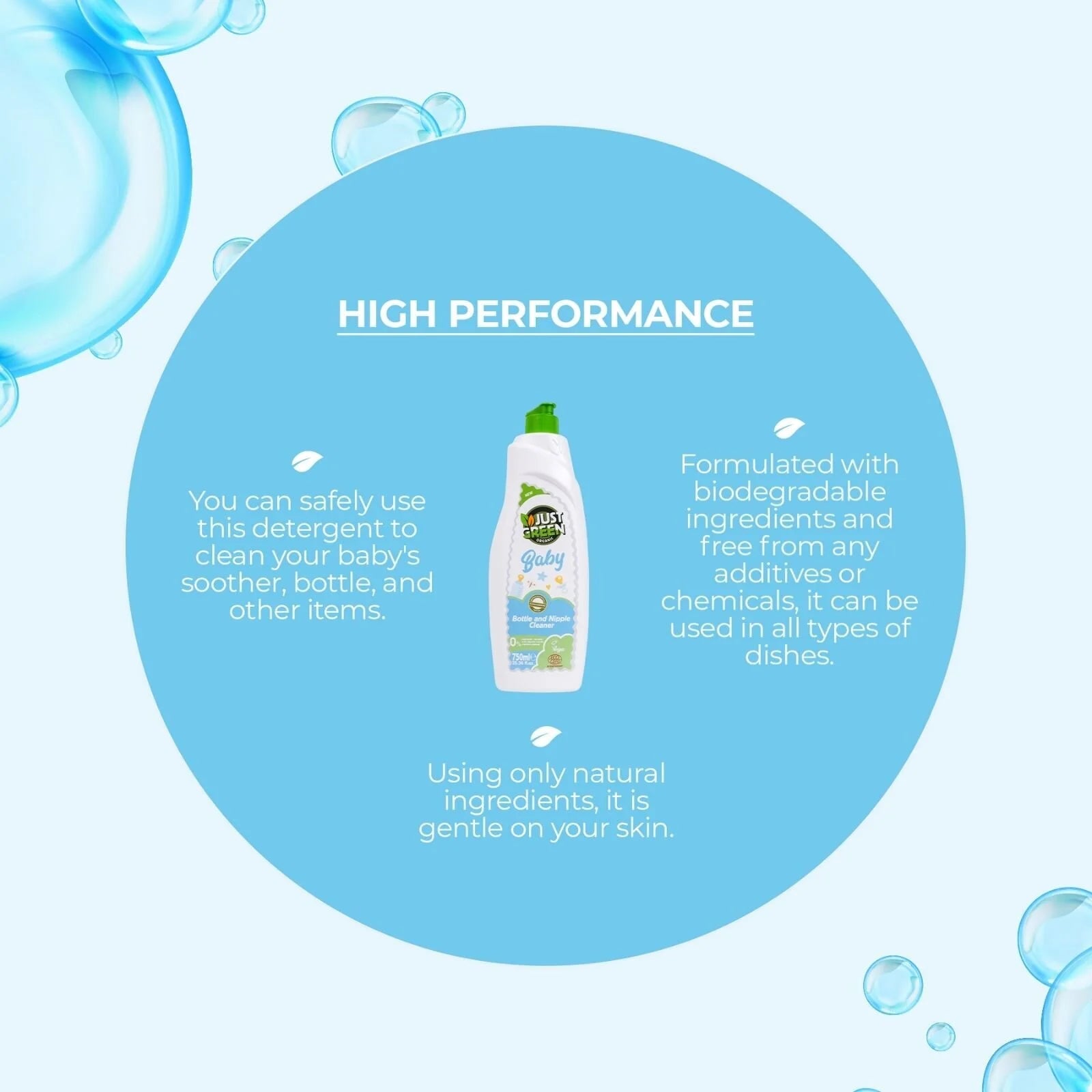 Just Green Organic Baby Bottle & Nipple Cleaner 750ml - ebebek - Black Friday