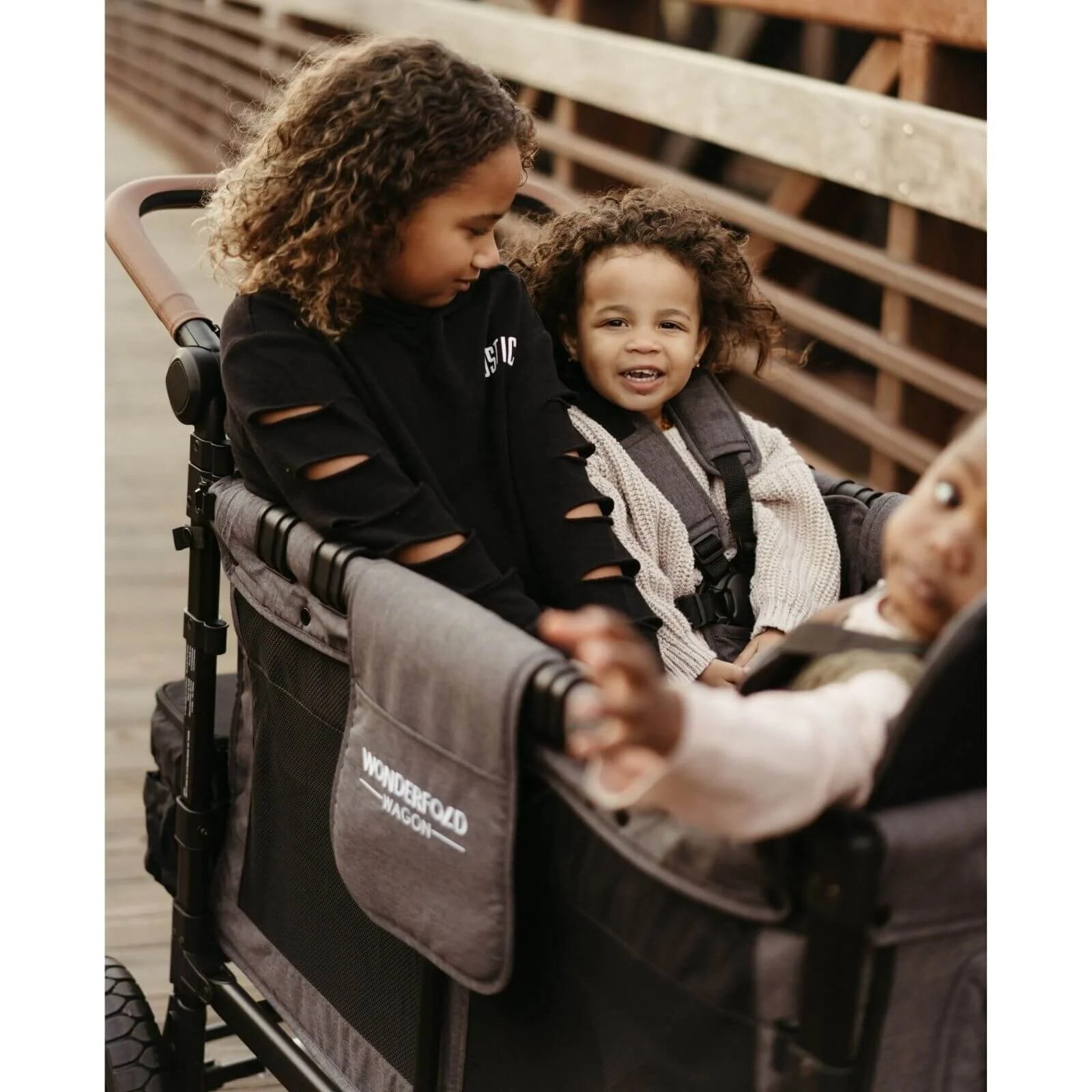 W4 Luxe Quad Stroller Wagon - Charcoal Grey - Wonderfold - ebebek