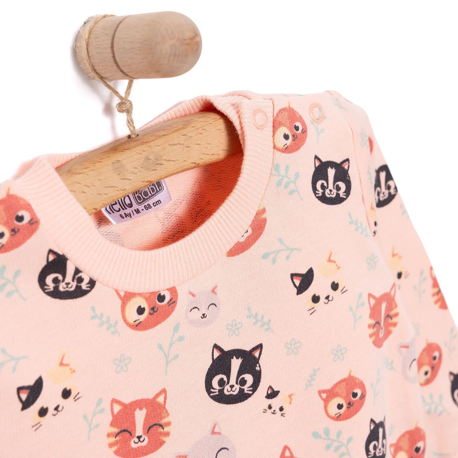 HelloBaby Basic Cat Sweatshirt - Printed - ebebek - Black Friday