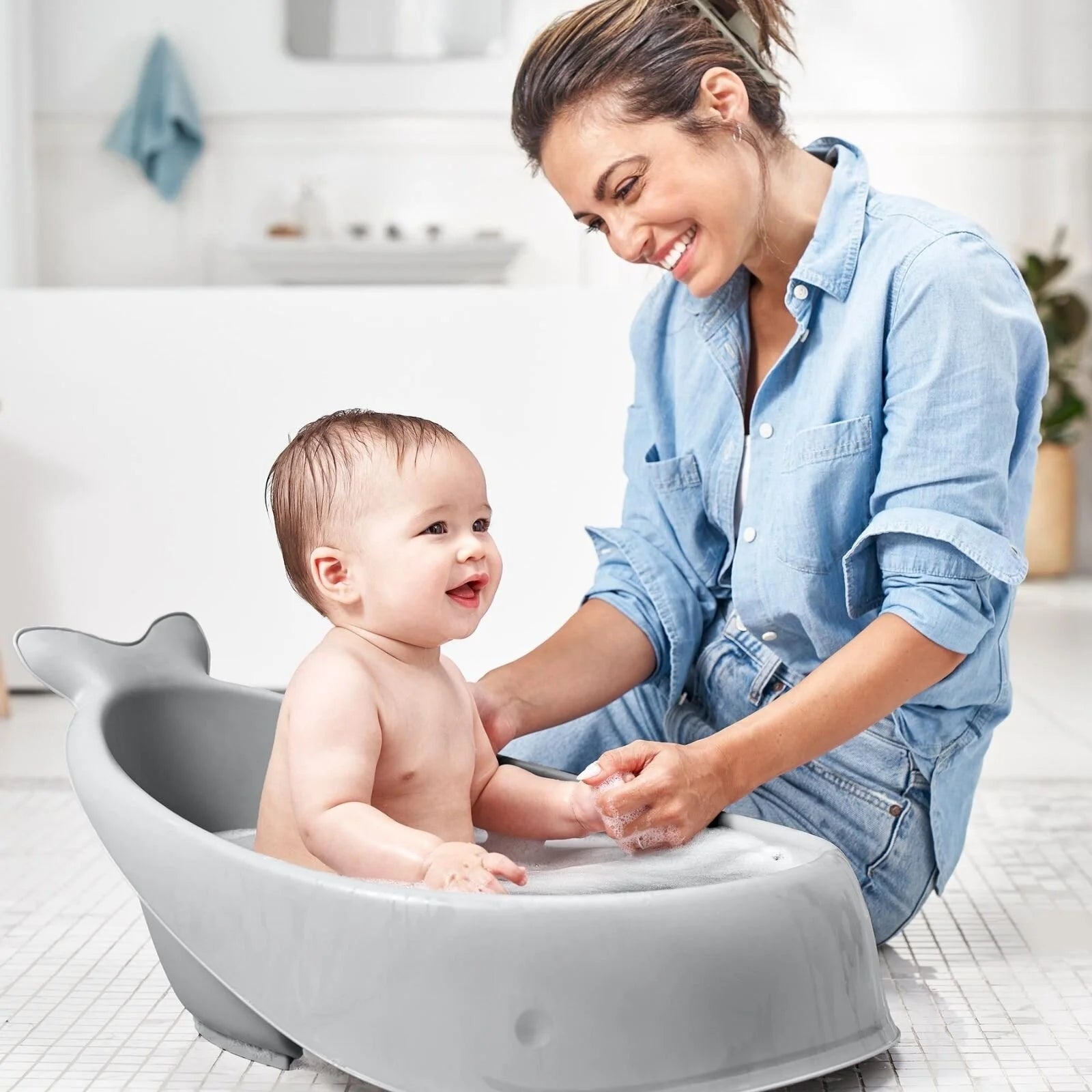 Skip Hop Moby Smart Sling 3 - Stage Baby Bath Tub - Grey - Skip Hop - ebebek
