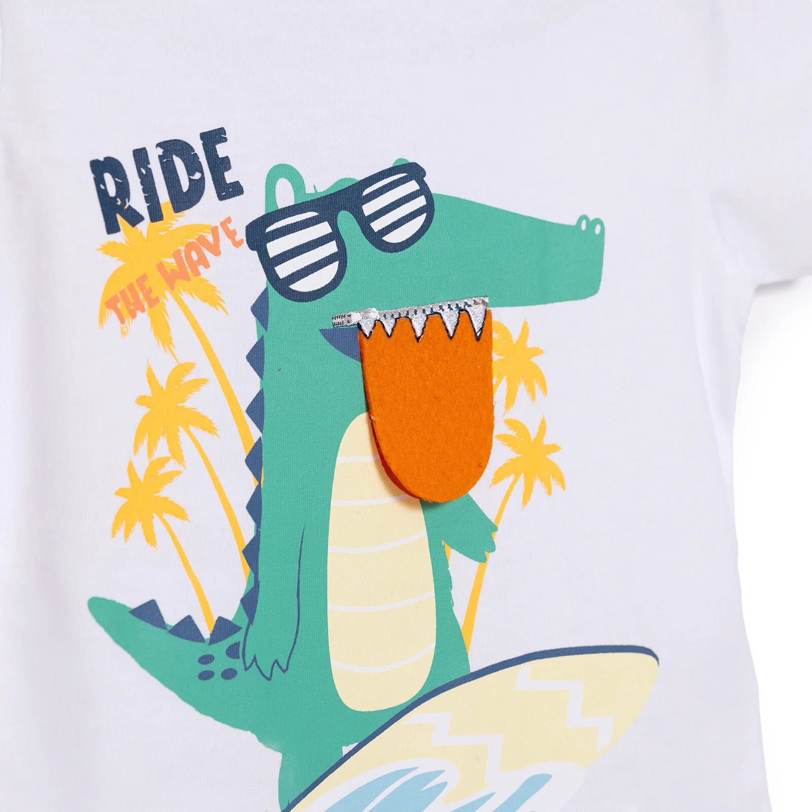 HelloBaby Crocodile Boy T-shirt - White - ebebek - Black Friday