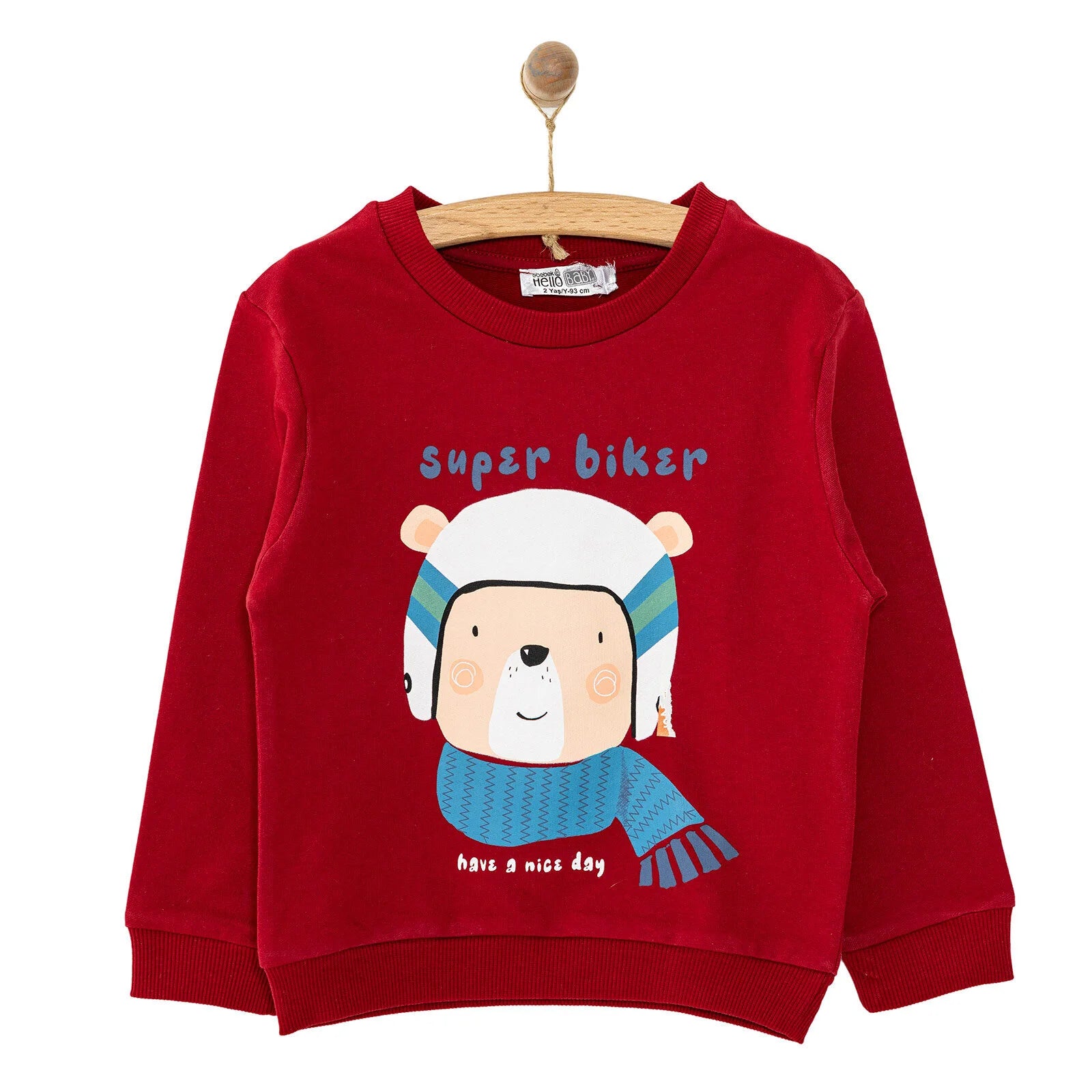 HelloBaby Baby Boy Sweatshirt - Maroon - ebebek - Black Friday